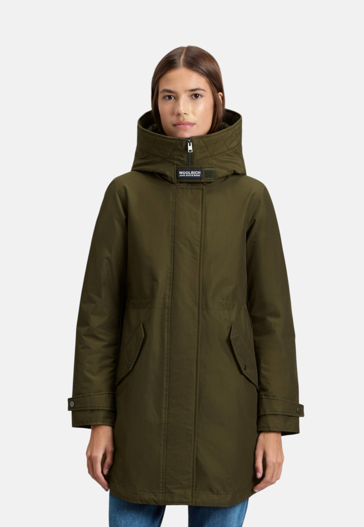 Parka Invernale Donna Woolrich Regular Fit, Struttura 3 In 1, Giacca Interna Removibile, Imbottito In Piuma, Tessuto Idrorepellente, Resistente Al Vento, Cappuccio, Coulisse In Vita, Chiusura Con Zip E Bottoni Authentic 3 In 1 CFWWOU1105FBUT0001