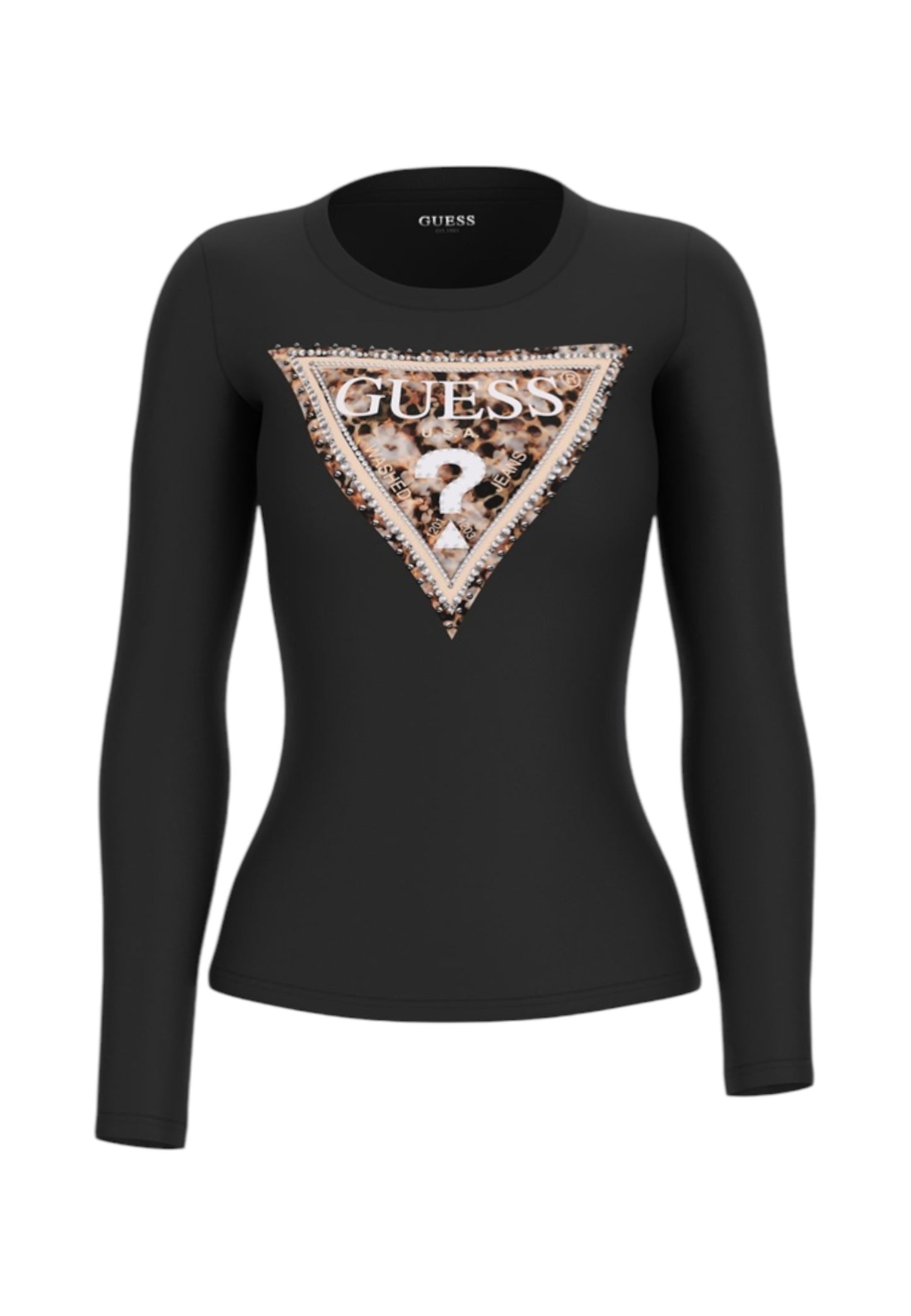 T-Shirt Manica lunga Donna Guess  Leo Triangle W6RI33J1314