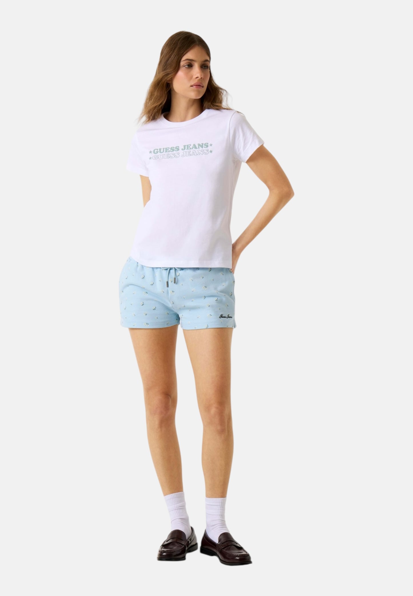 T-Shirt Manica Corta Donna Guess Crop Gj Print Star W6GIC5K8HM0