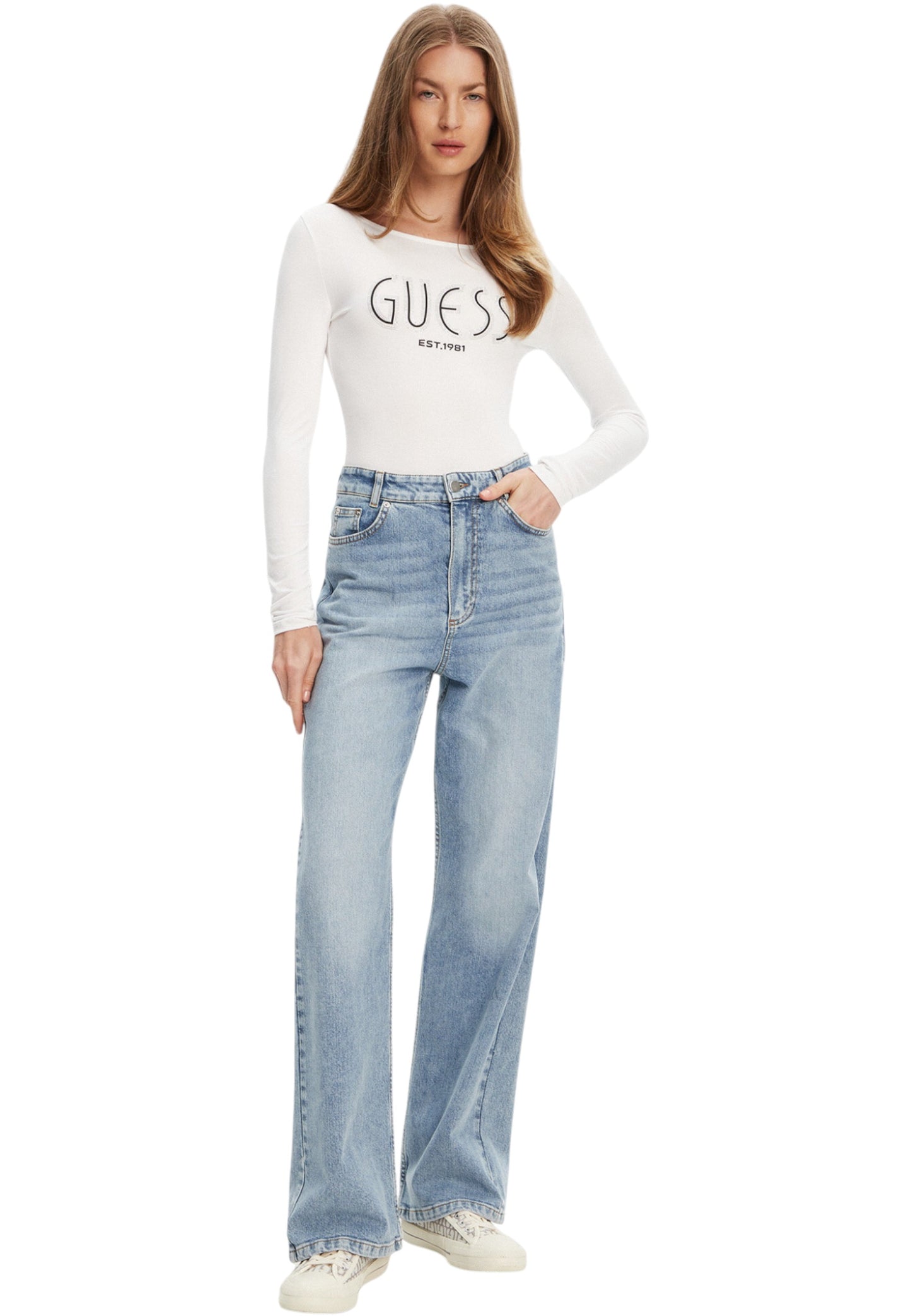 Body Manica lunga Donna Guess  Neva Hotfix Logo W5YP05K68D2