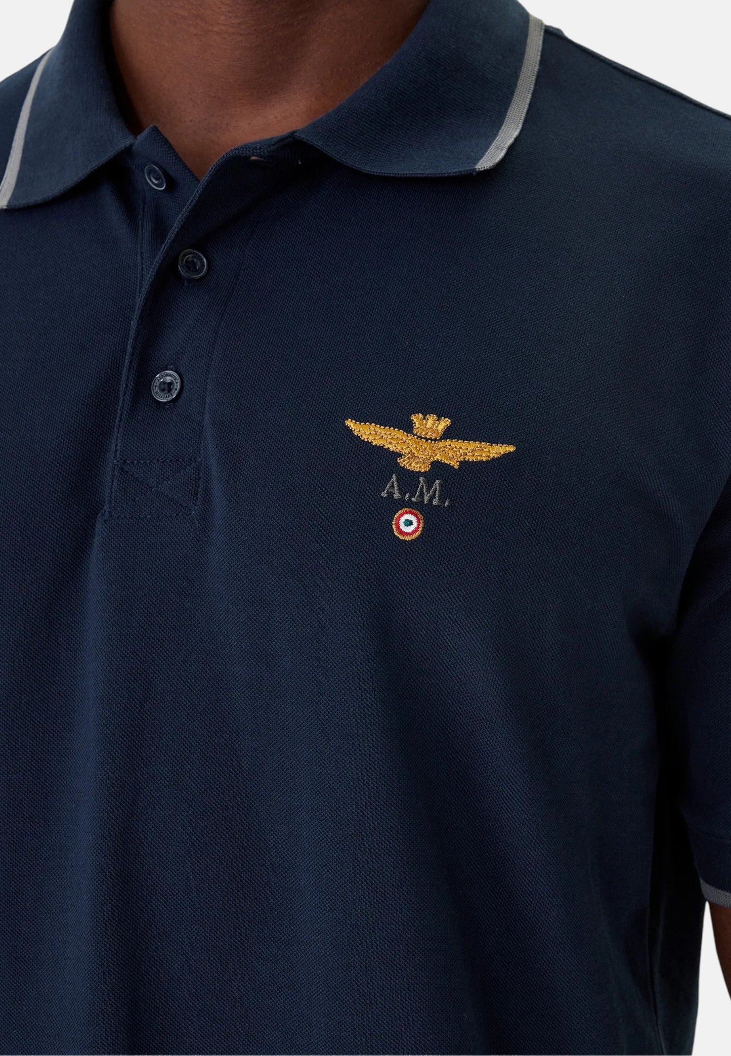 Polo Manica Corta Uomo Aeronautica Militare In Pique' Di Cotone Con Logo  261PO1308UP00082