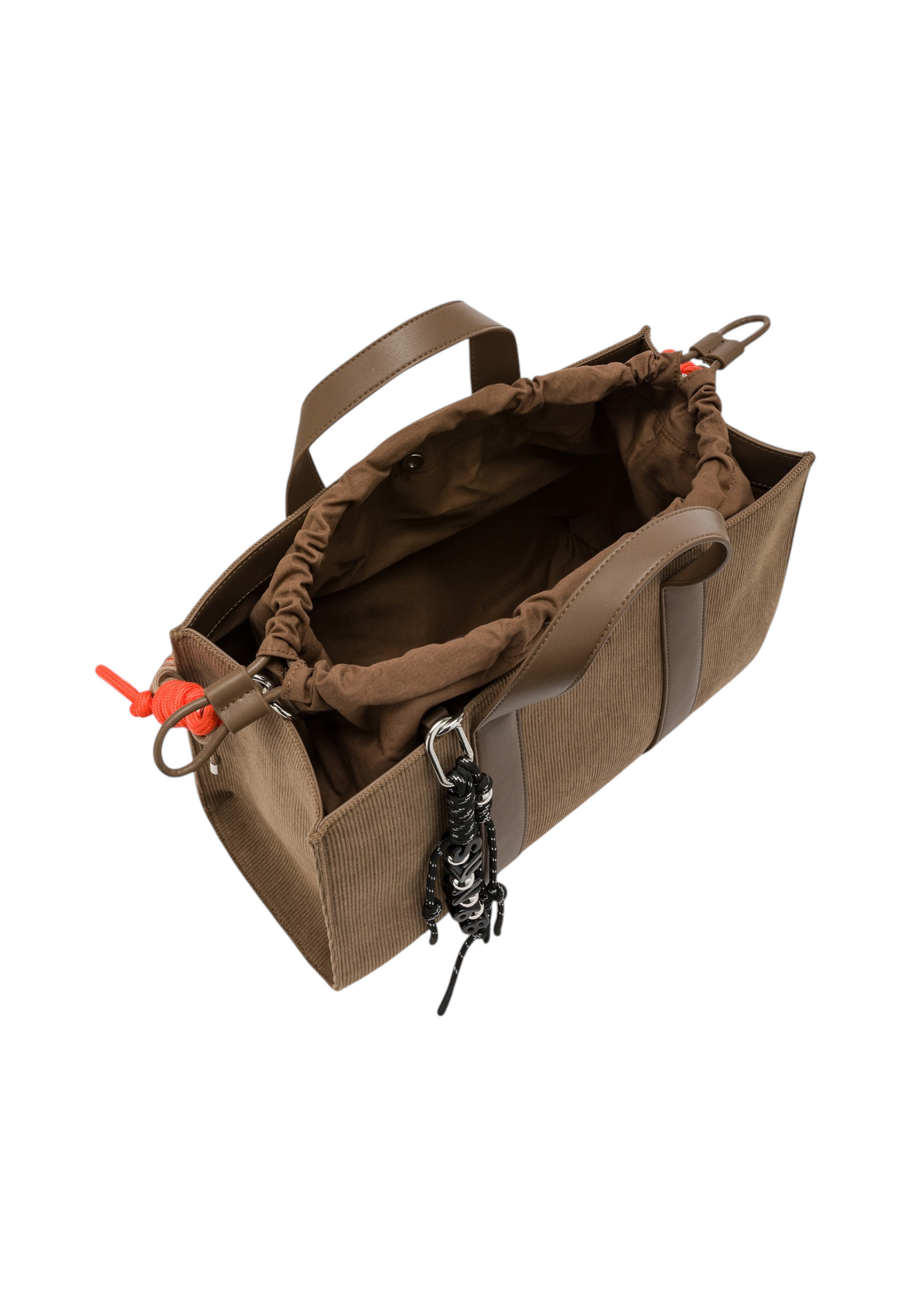 Borsa A Mano Donna Sun68 Midi Bag Velluto A Coste, Manici Doppi, Tracolla Rimovibile, Charm Logato Corduroy Y46222