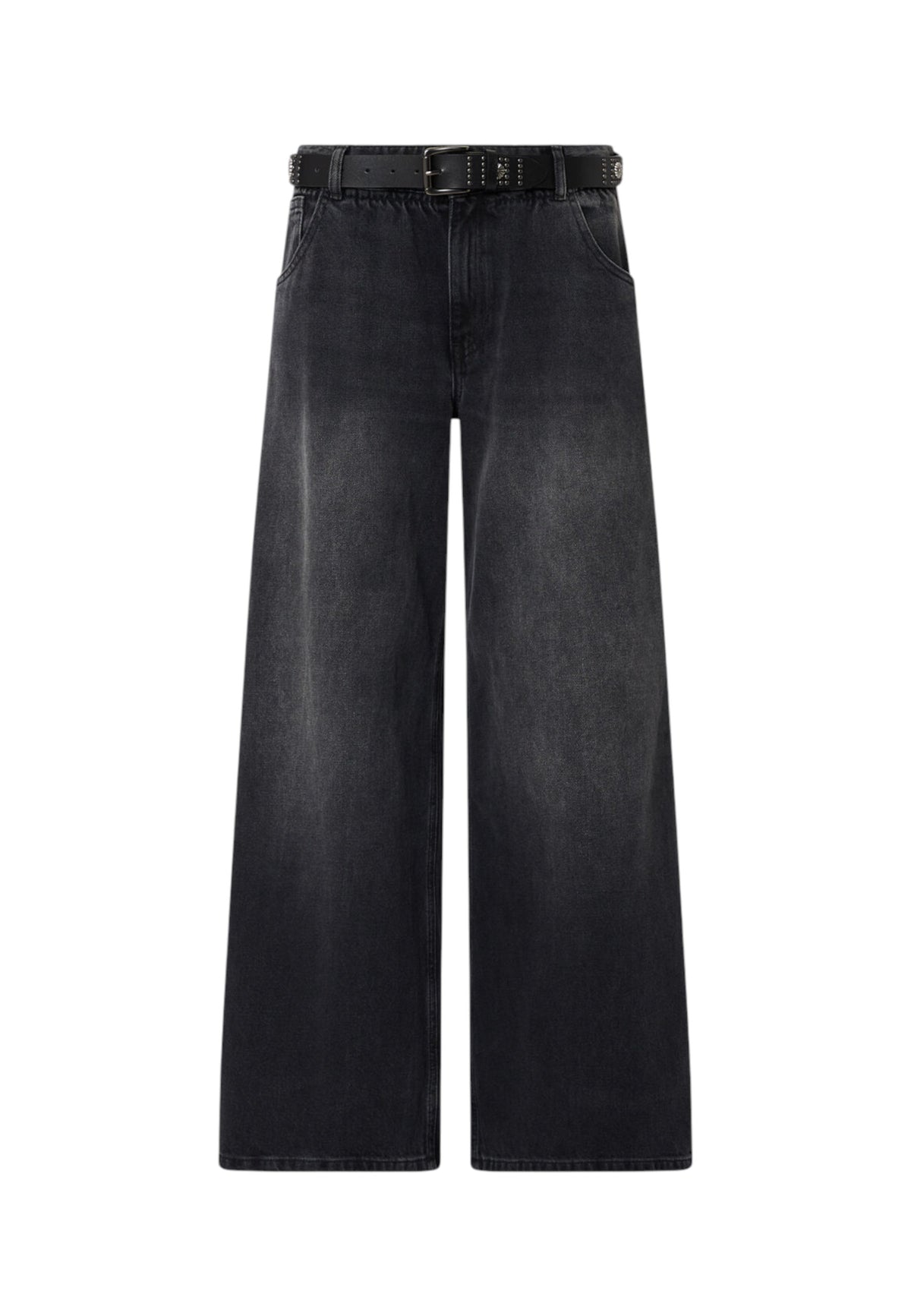 Jeans Wide Leg Donna Liu Jo A Vita Alta Con Cintura Borchiata Candy Belt UF6186D0370