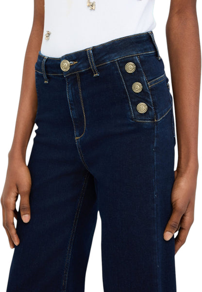 Jeans Flare Fit Donna Liu Jo Bottom Up Vita Alta Button UF5090D0264