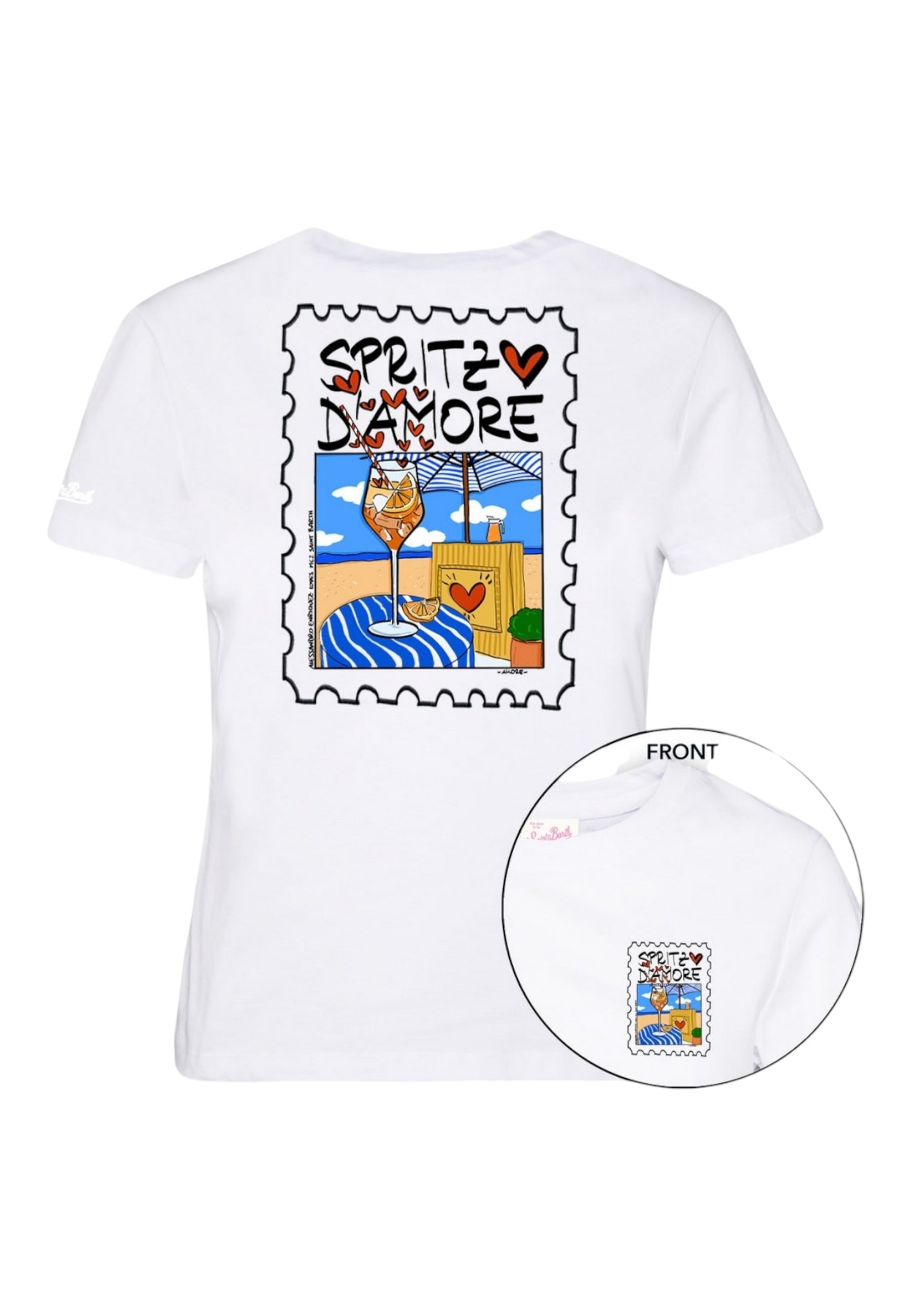 T-Shirt Manica Corta Donna Mc2 Saint Barth Spritz Amore Emilie EMI0001