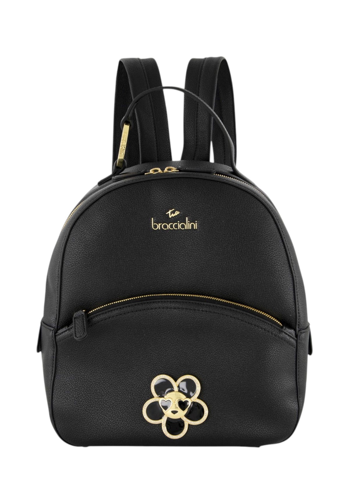 Zaino  Donna Braccialini Zaino compatto, Singolo con tracolle regolabili, Chiusura con zip, Una tasca interna portacellulare, Charm gioiello a forma di margherita, Dimensioni: 27 x 11 x 31 Cm Amy Bijoux B19214YY