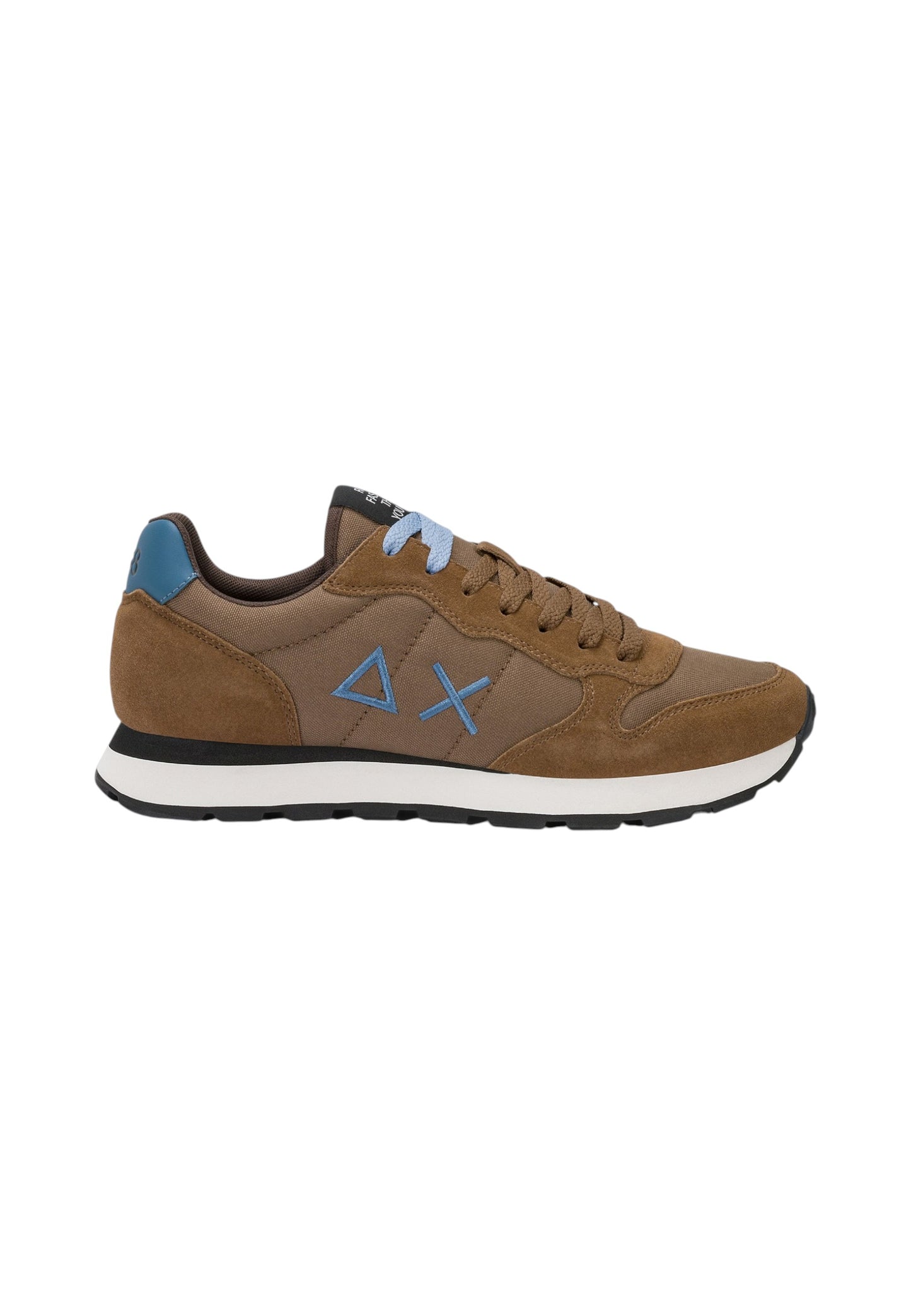 Sneakers Basse Uomo Sun68 Stile Running, Logo Ricamato, Nylon E Suede Tom Solid Z46101