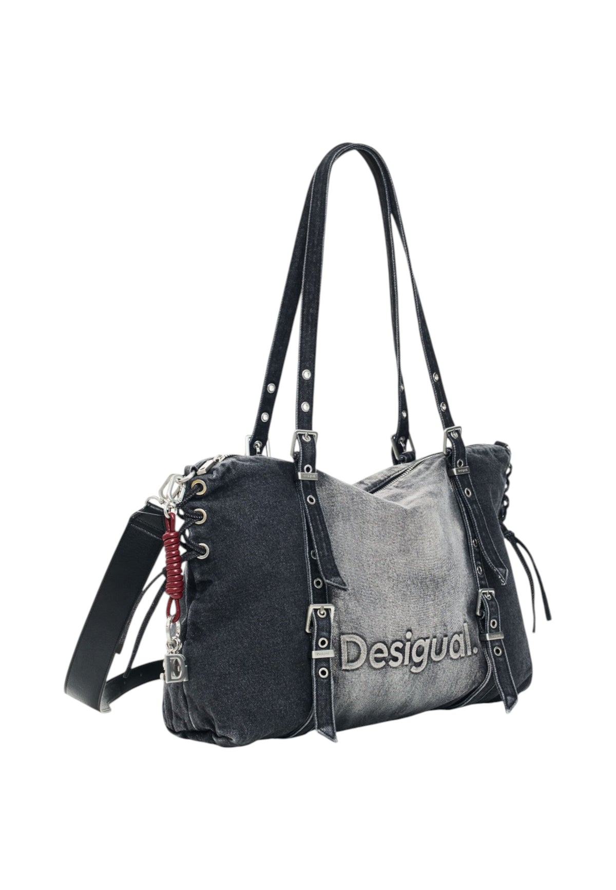 Borsa A Spalla Donna Desigual  Bag Half Logo Denim Lanuza 26WAXD06