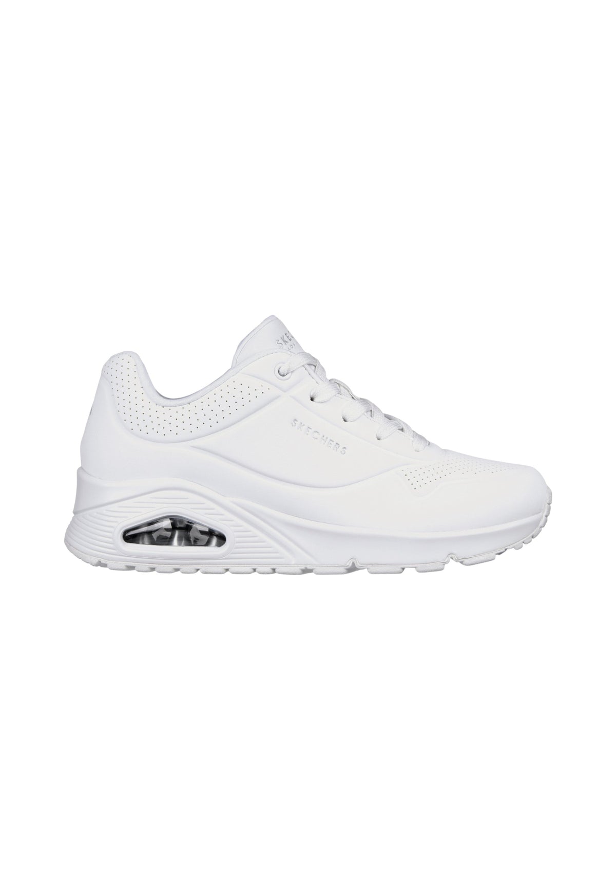 Sneakers Basse Donna Skechers Air-Cooled Memory Foam, Skech-Air, Intersuola ammortizzata ad aria, Zeppa nascosta, Tomaia traforata, Durabuck, Chiusura con lacci Uno - Stand On Air 73690