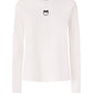 T-Shirt Manica lunga Donna Pinko Girocollo, maniche lunghe, vestibilit� regular, jersey di puro cotone, logo Love Birds floccato dall�effetto vellutato sul petto Toblino 107292A3HP