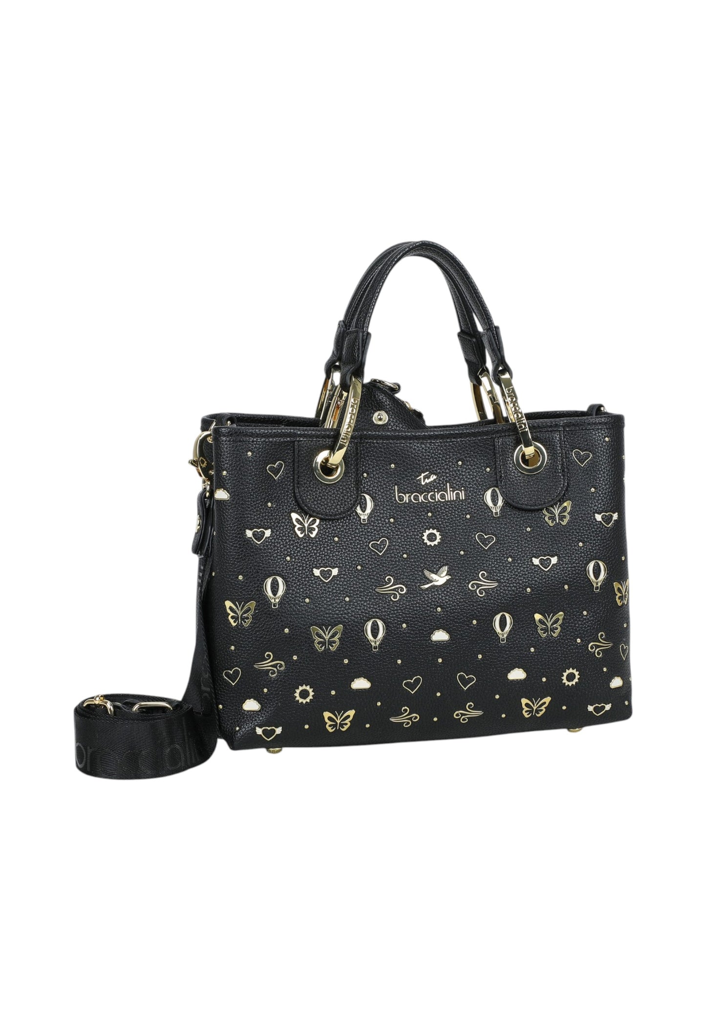Borsa A Mano Donna Braccialini Medium Con Doppio Manico Con Tracolla Beth Strass B18881YY