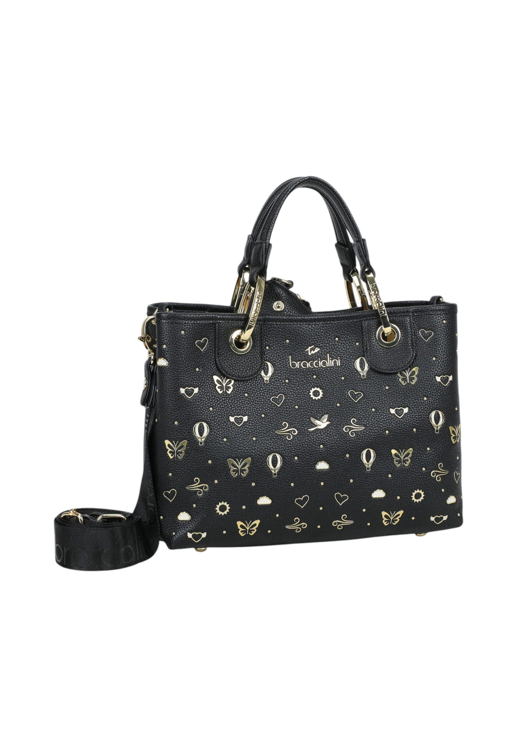 Borsa A Mano Donna Braccialini Medium Con Doppio Manico Con Tracolla Beth Strass B18881YY