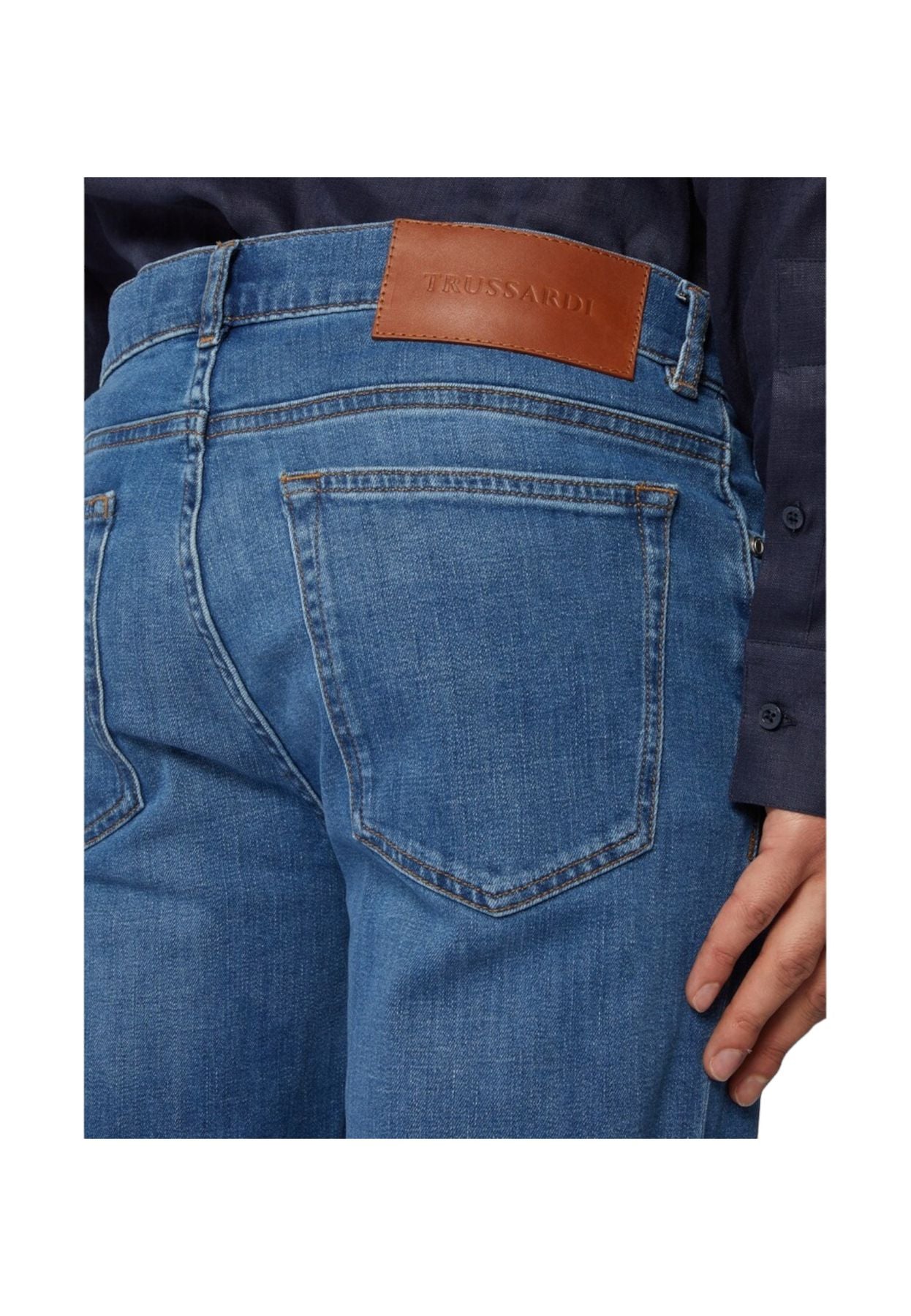 Jeans  Uomo Trussardi  5 Pocket 370 Close Denim Blue Stretch 52J00000-1Y000200