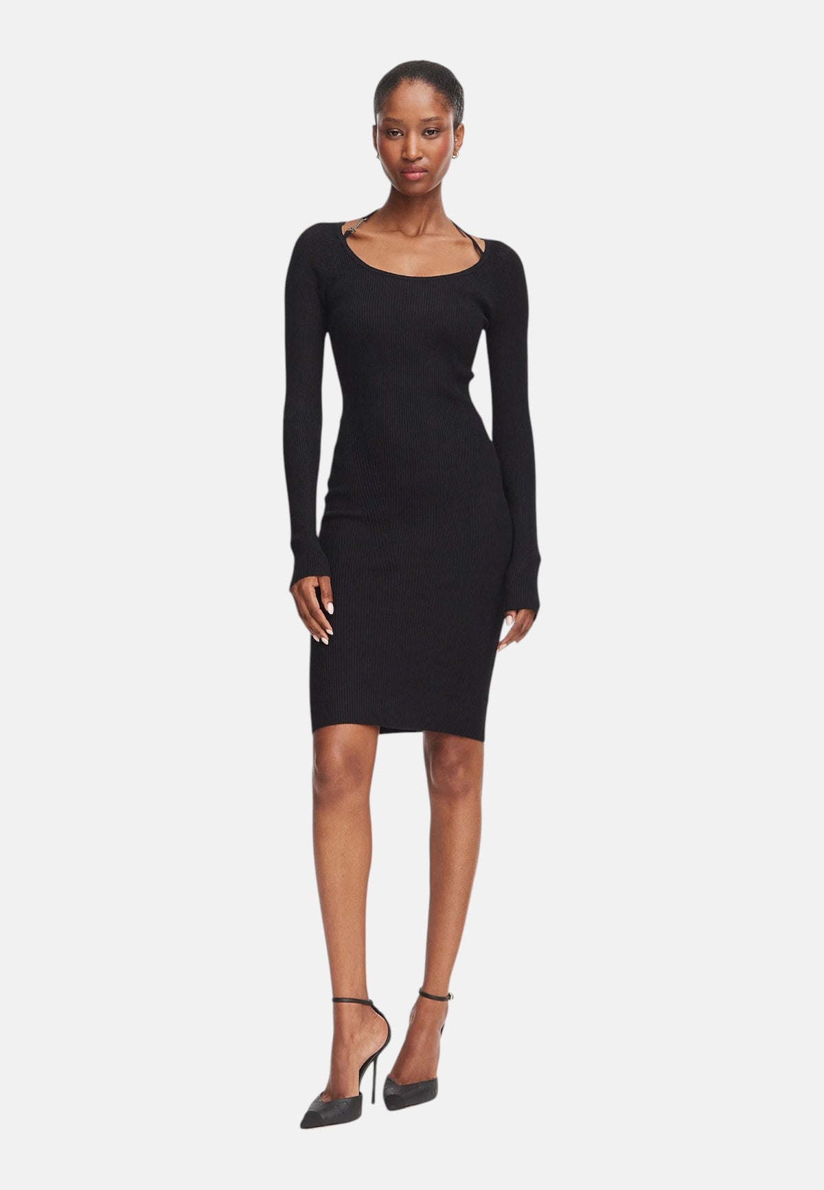 Vestito Corto Donna Guess In Maglia, Manica lunga Meghan W6YK33Z0968