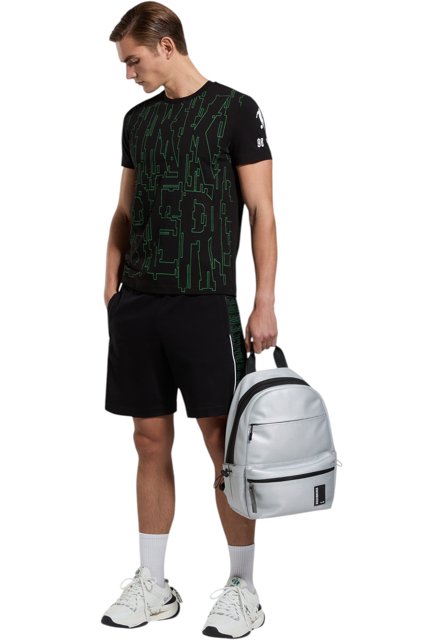 T-Shirt Manica Corta Uomo Bikkembergs Stampa Optical