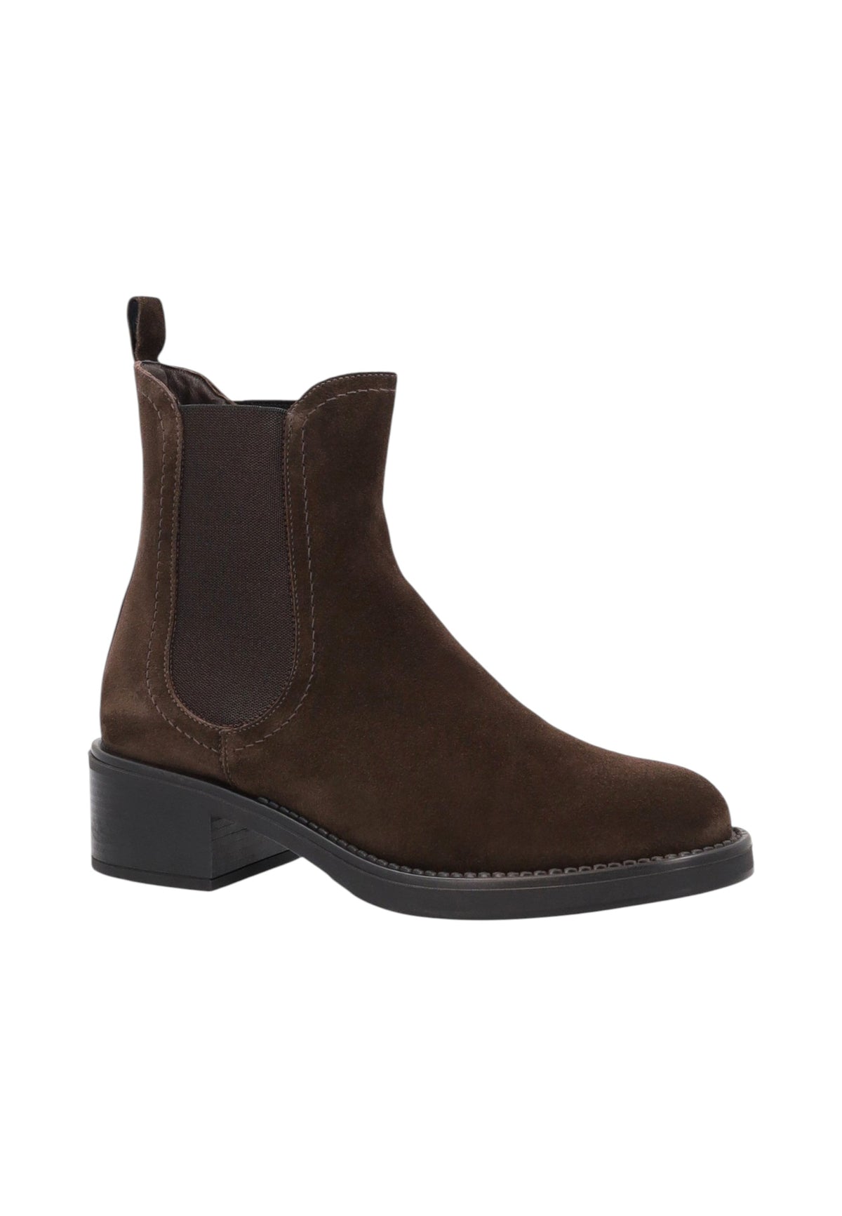 Stivaletti Chelsea Donna Frau Pelle scamosciata, Elastici laterali, Tacco largo Waxy A82C5