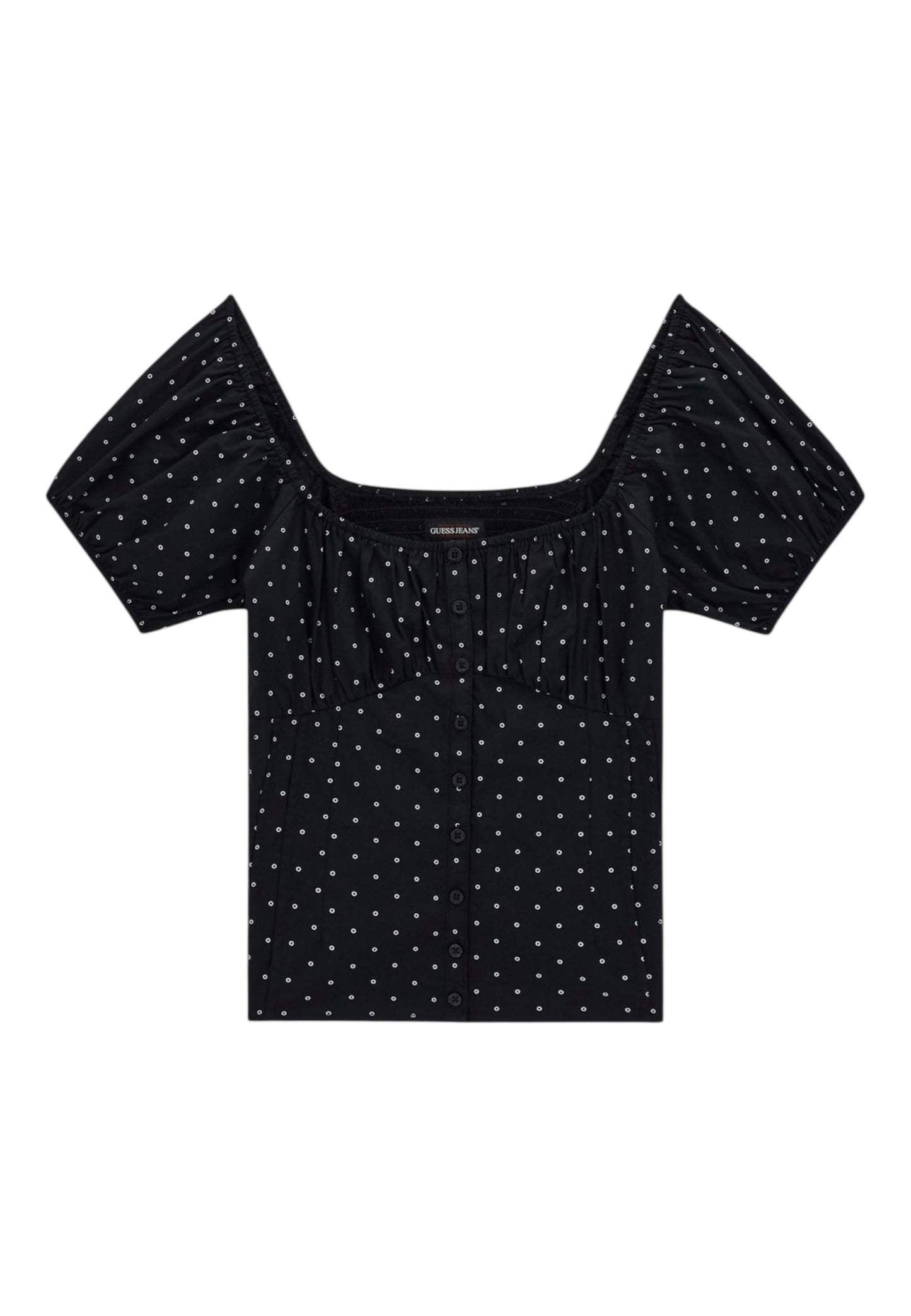 Blusa Manica Corta Donna Guess Pois Gj Pleated Button Up W6GHC6WO951