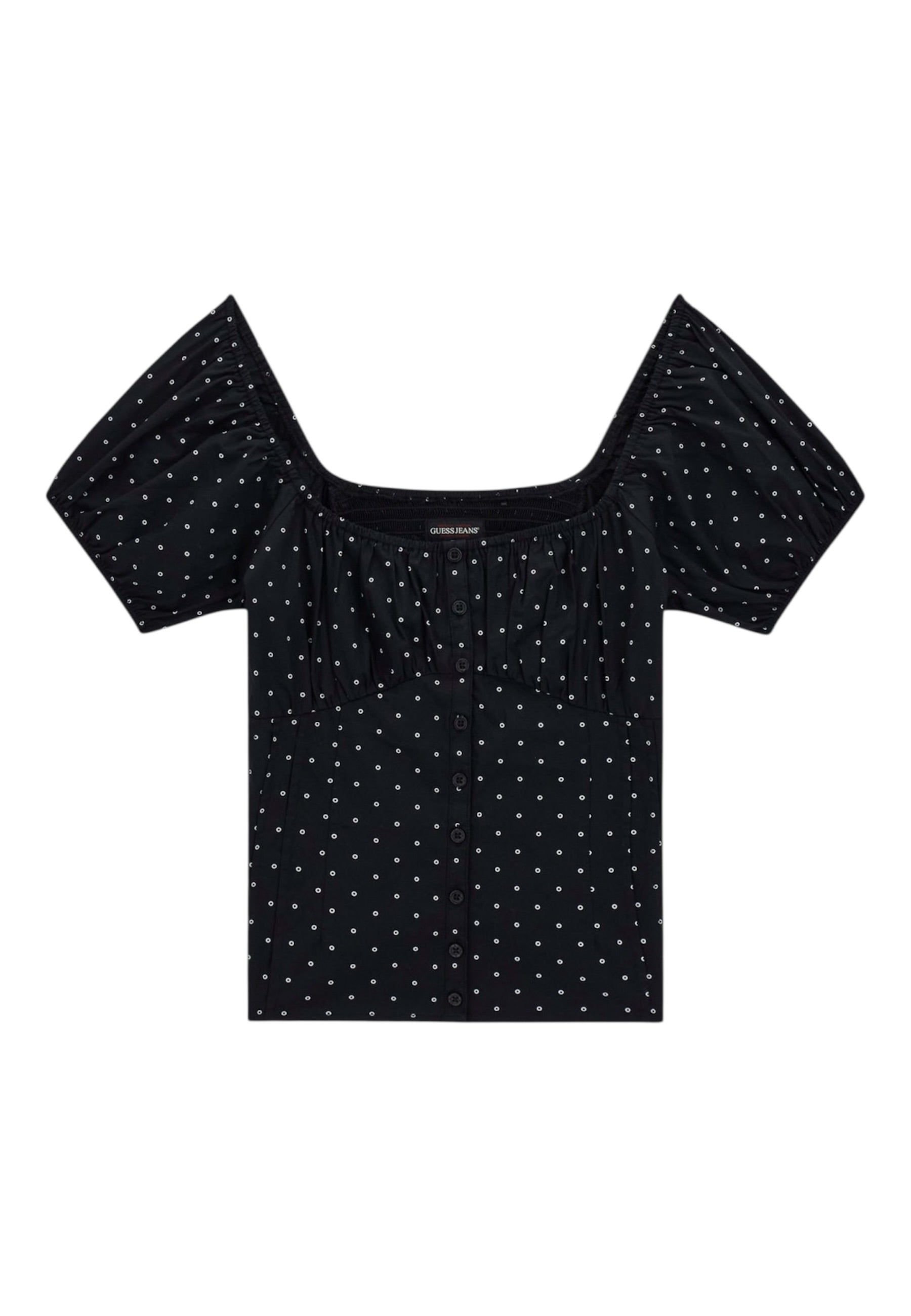 Blusa Manica Corta Donna Guess Pois Gj Pleated Button Up W6GHC6WO951