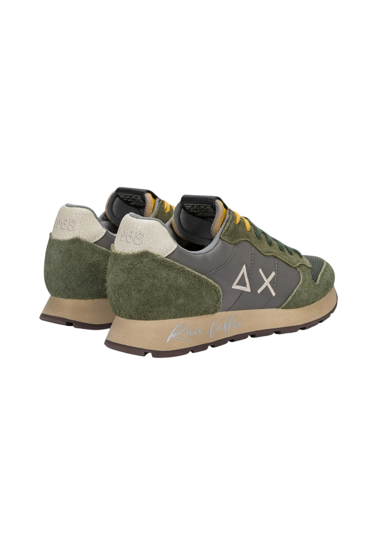 Sneakers Basse Uomo Sun68 Stile Running, Nylon E Suede, Effetto Vintage, Logo Ricamato Tom Vintage Z46105