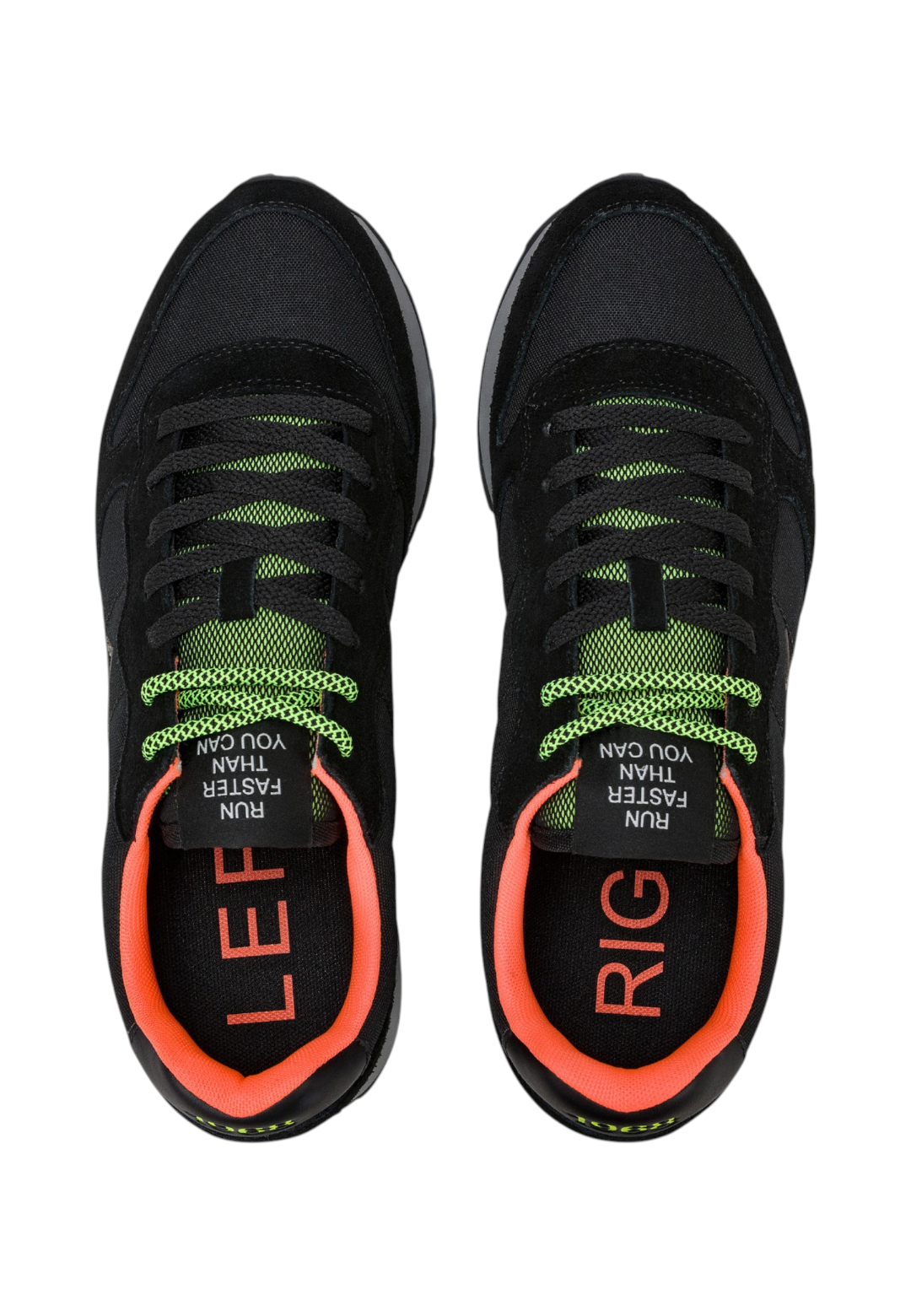 Sneakers Basse Uomo Sun68 Stile Running, Nylon E Suede, Dettagli Fluo, Logo Ricamato Tom Fluo Z46102