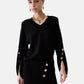 Maglia Scollo A V Donna Liu Jo Con Maniche A Mantella  CF6092MS99E