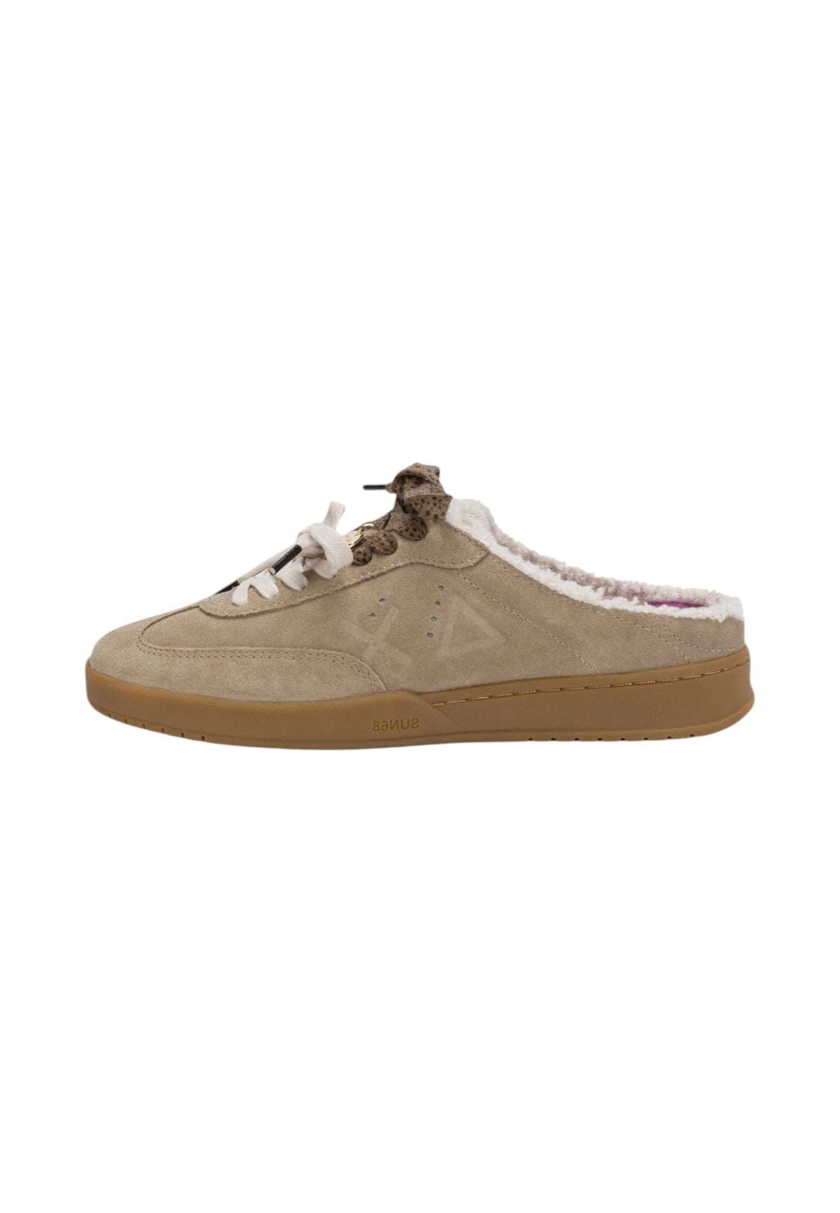 Sneakers Basse Donna Sun68 Stile Tennis, Suede, Sabot, Charm Logato California Sabot Woman Z46256