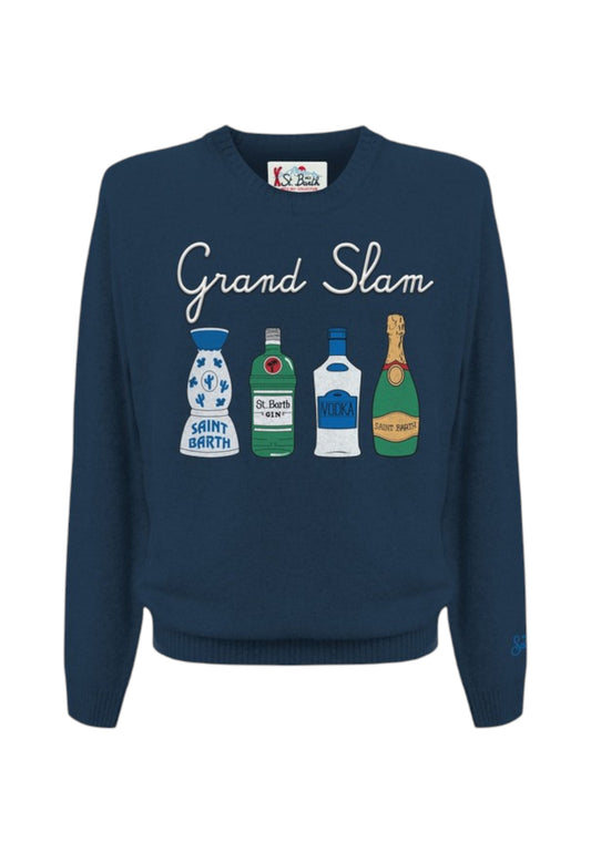 Maglione A Girocollo Uomo Mc2 Saint Barth Grand Slam Emb Heron HER0001