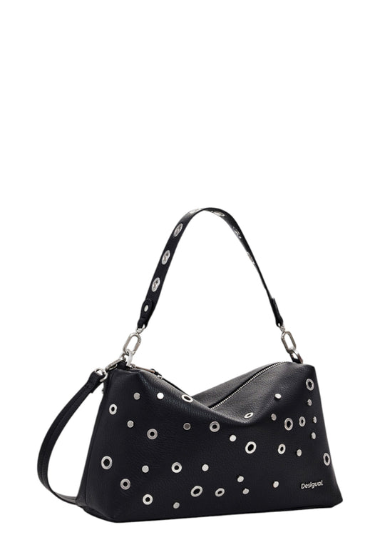 Borsa A Spalla Donna Desigual  Rebel Bergamo Black