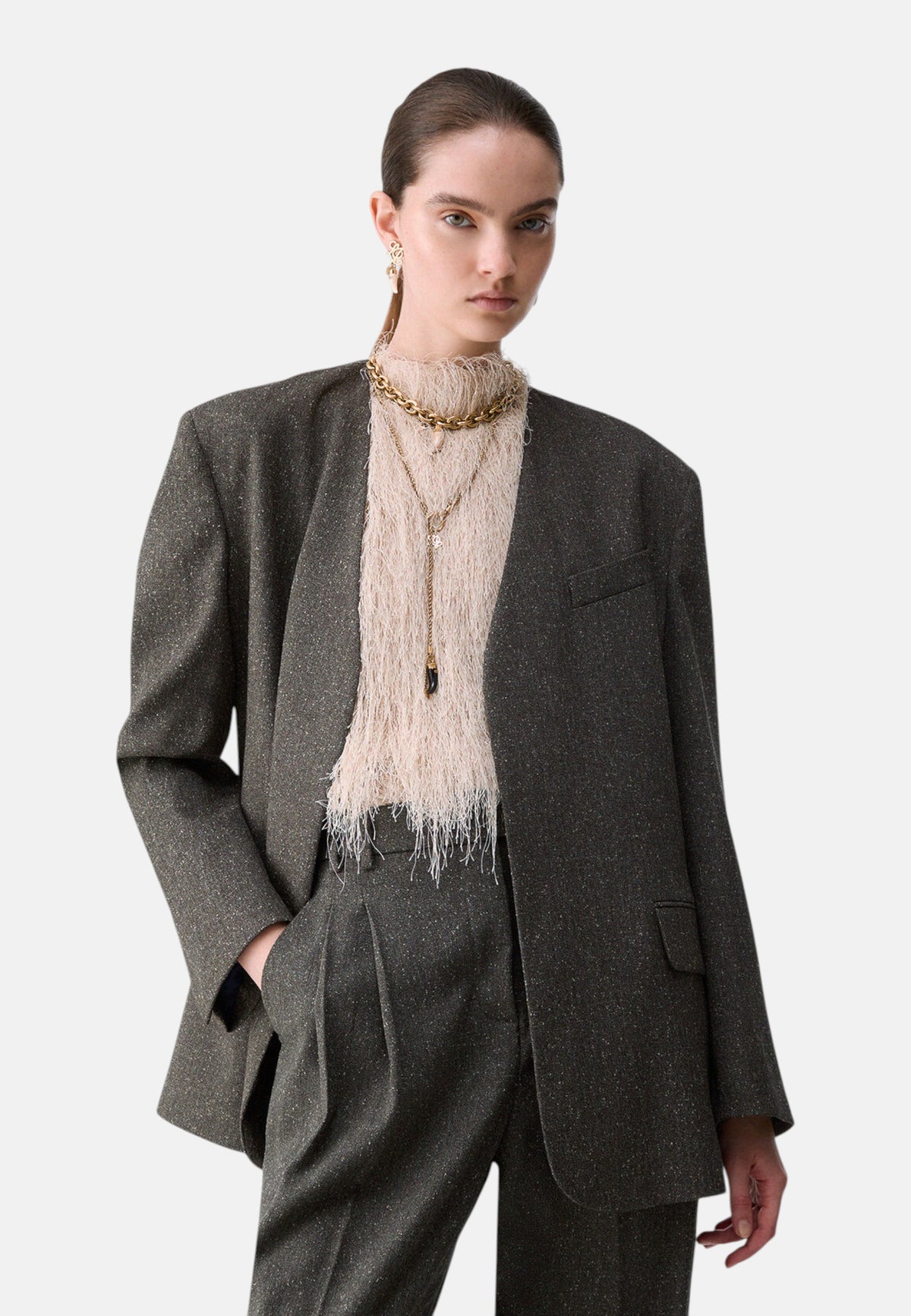 Giacca Blazer Donna Liu Jo Lurex Con Cintura  CF6218T800A
