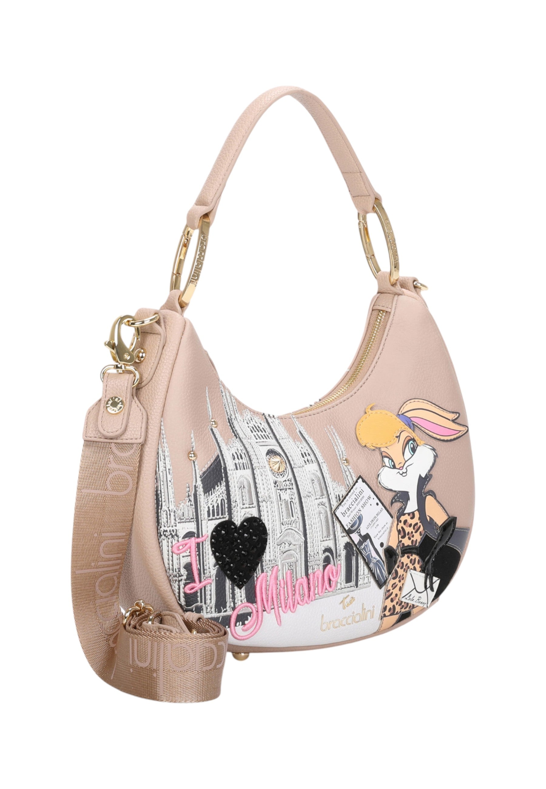 Borsa A Spalla Donna Braccialini Hobo Cartoline Lt LT205YY