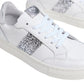 Sneakers Basse Donna Nero Giardini In Pelle Con Banda Glitter  E633593F