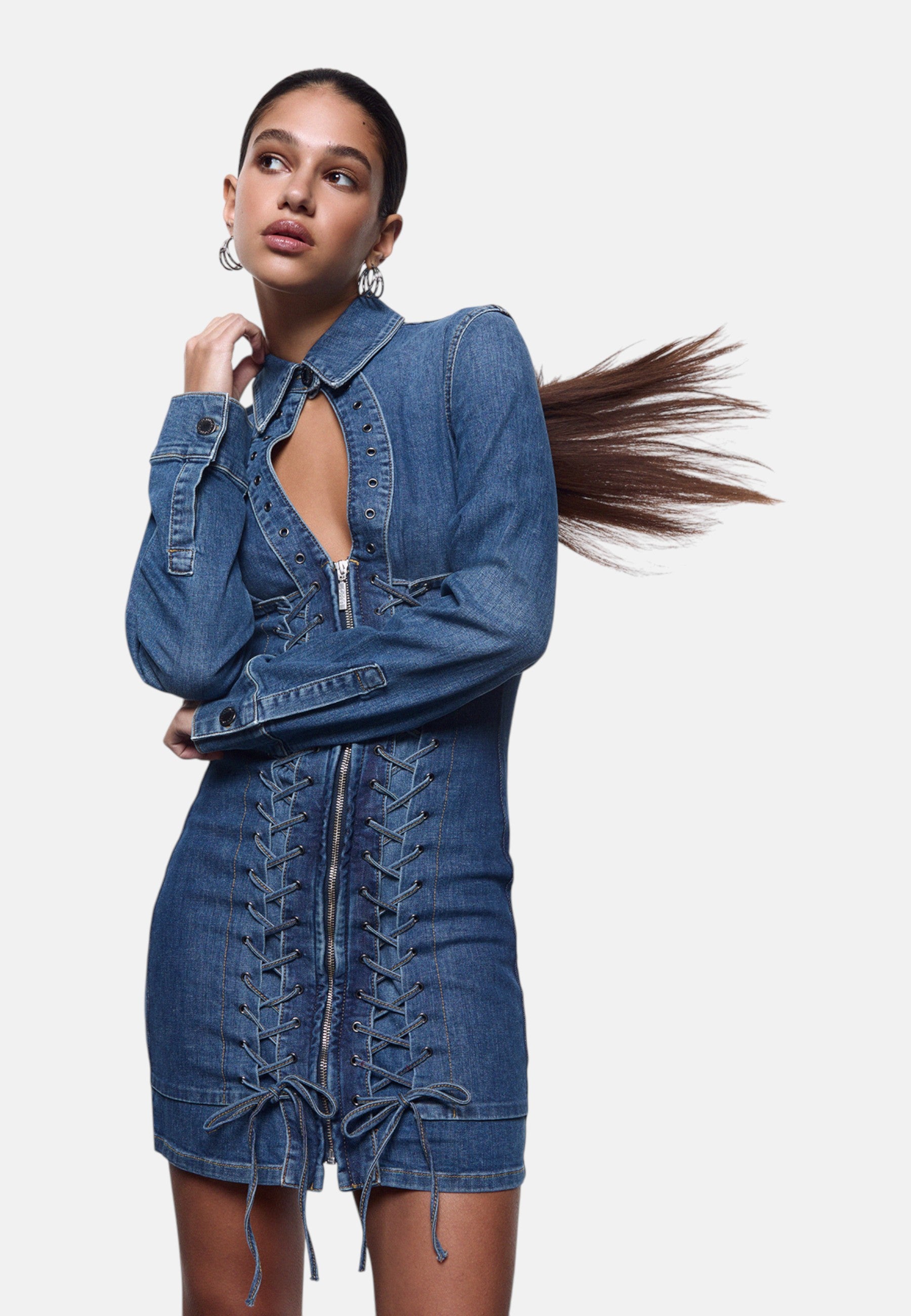 Vestito Corto Donna Liu Jo In Denim Con Stringhe Liu Jo feat ELODIE UA6508D0399