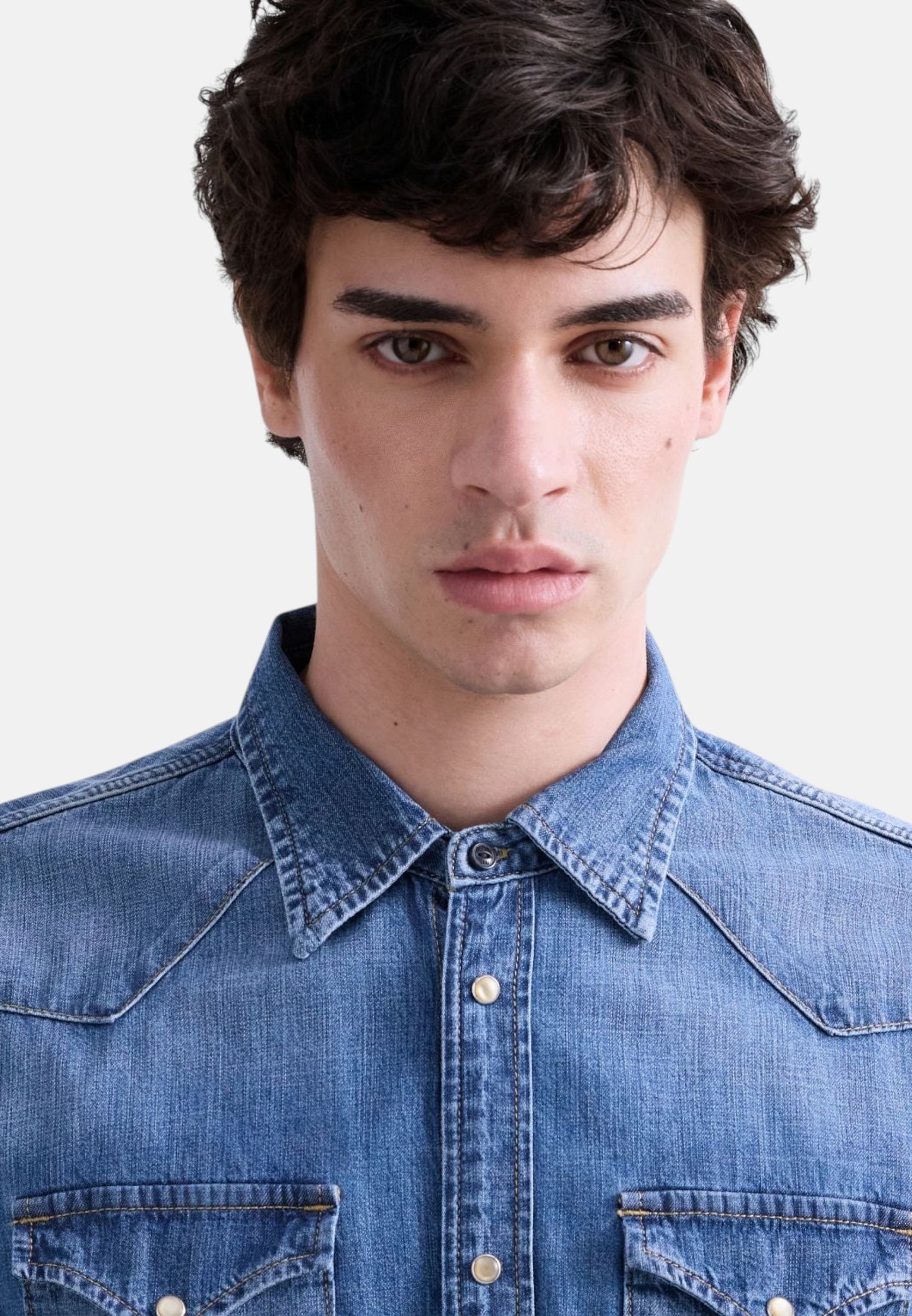 Camicia Manica lunga Uomo Replay Western In Denim  M4023T.000.26C 10B