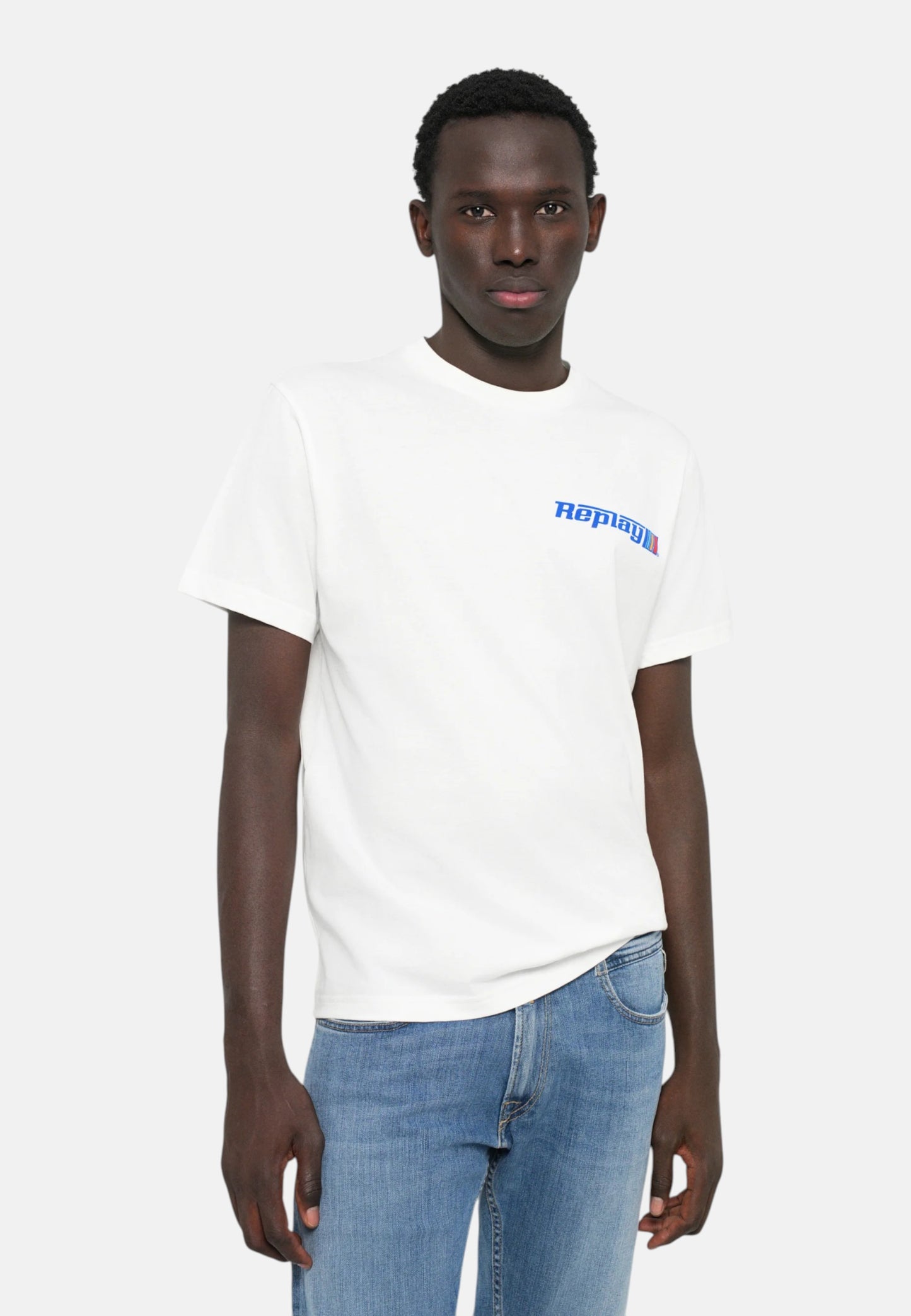 T-Shirt Manica Corta Uomo Replay In Jersey Con Grafica Logo  M3329 .000.2660