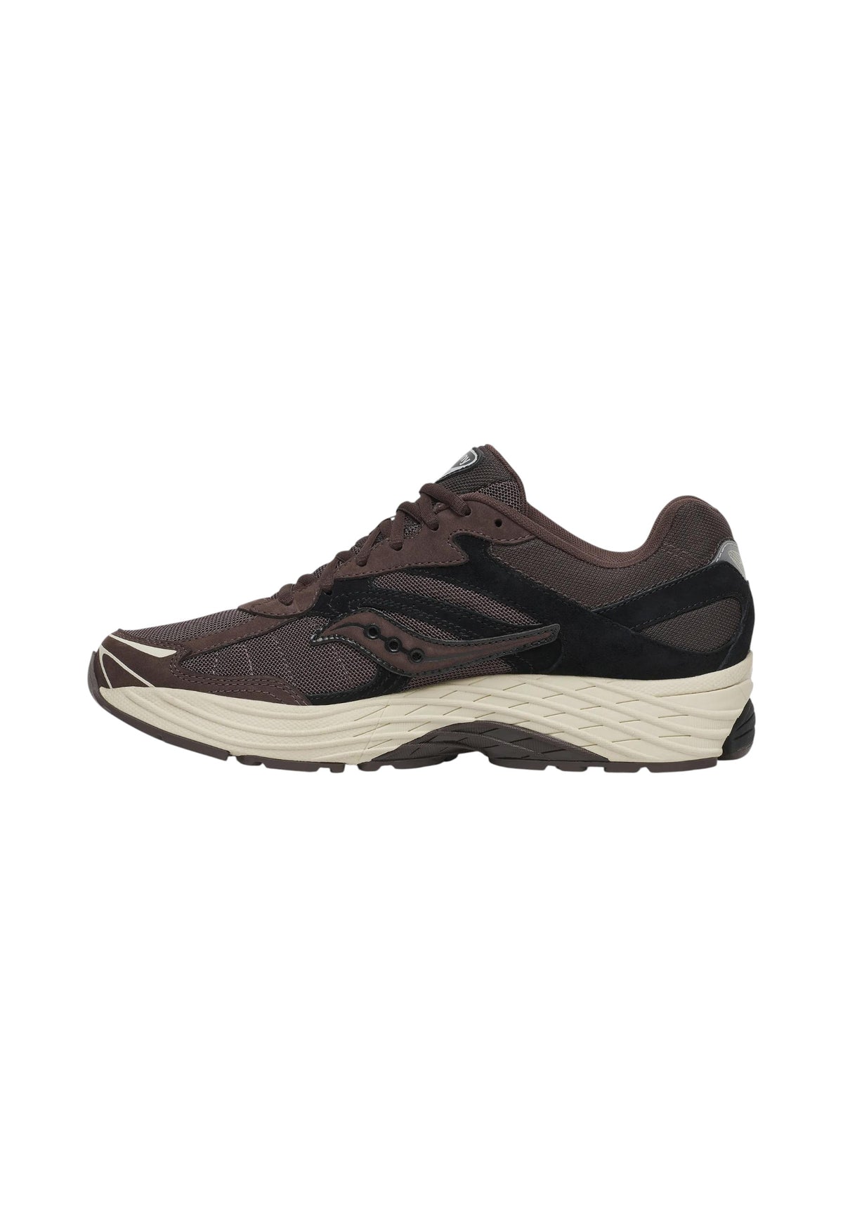 Sneakers Basse Uomo Saucony Chiusura con lacci, Tomaia in mesh aperto traspirante, Inserti in pelle scamosciata, Gabbia stabilizzante gommata, Ammortizzazione GRID Progrid Omni 9 S101835