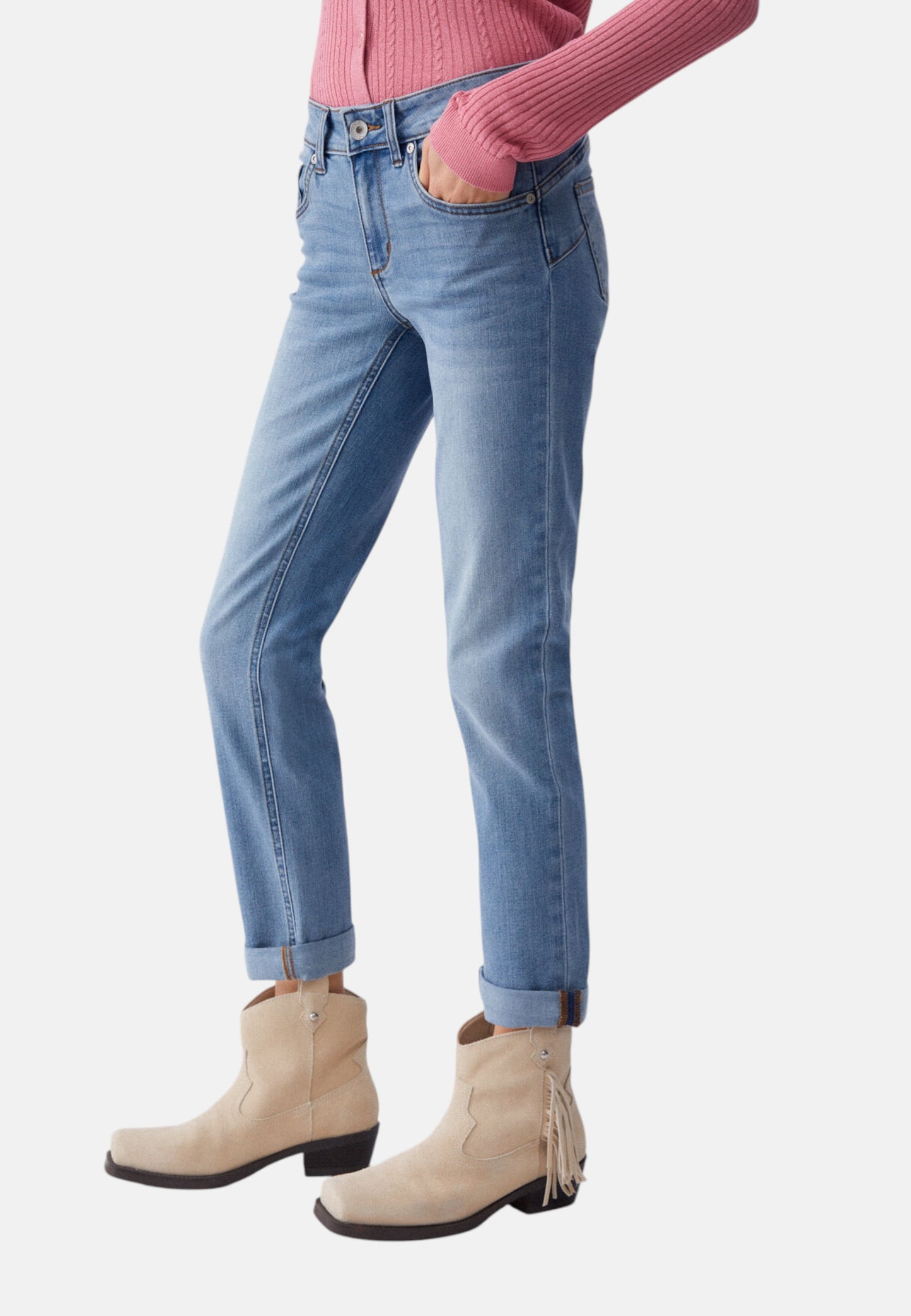 Jeans Skinny Fit Donna Liu Jo Con Risvolto Vita Regolare Monroe UA6006D0318