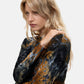 Vestito Corto Donna Desigual Floccato, Motivo astratto, Fit regular, Manica lunga, Scollo a barca Dubl�n 26WWVK18