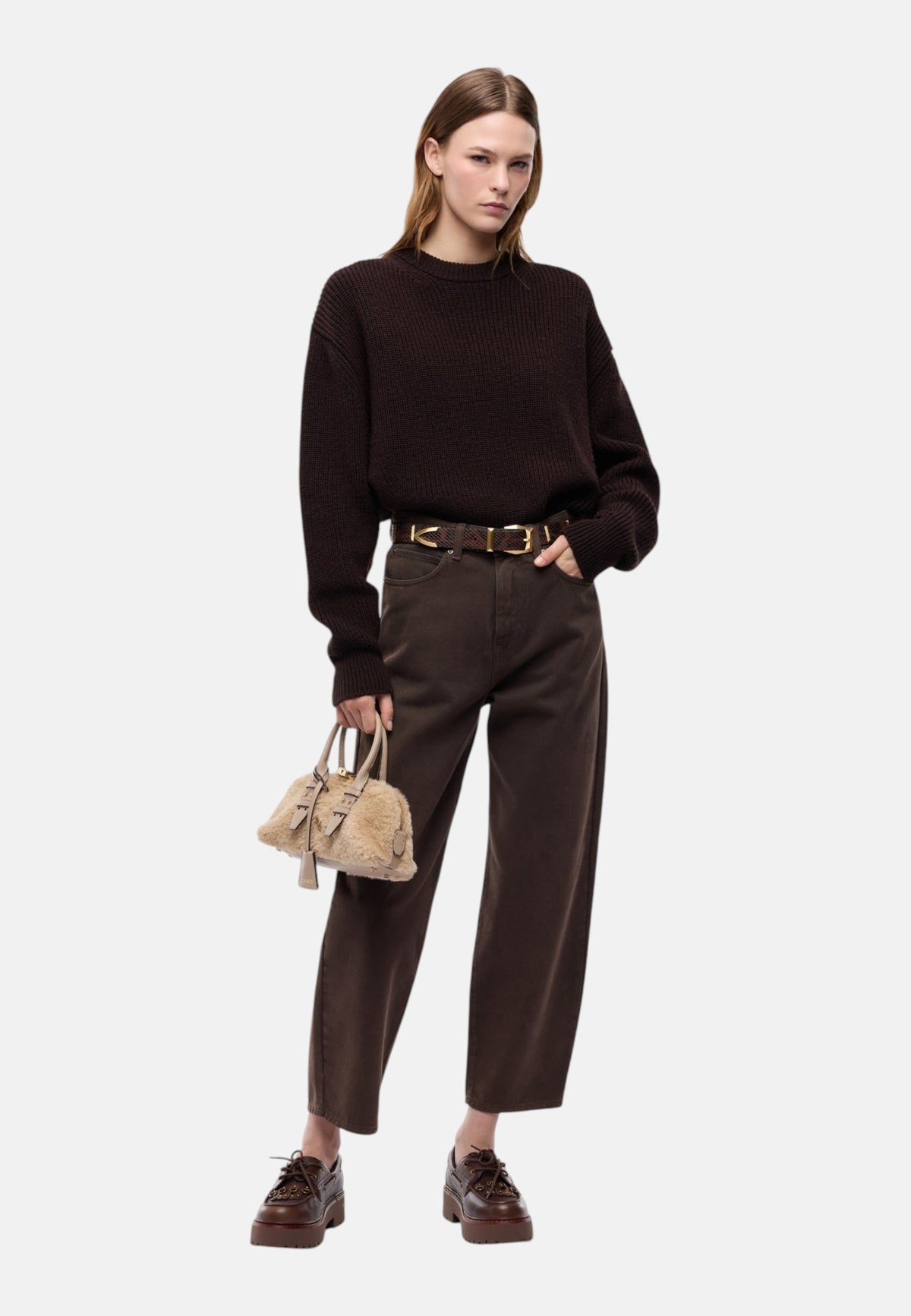 Jeans Barrel Fit Donna Pinko Vestibilit� barrel, gamba ampia e arrotondata, bull denim di cotone, design cinque tasche, passanti in vita, chiusura con zip e bottone logato Estelle 103857A3KU