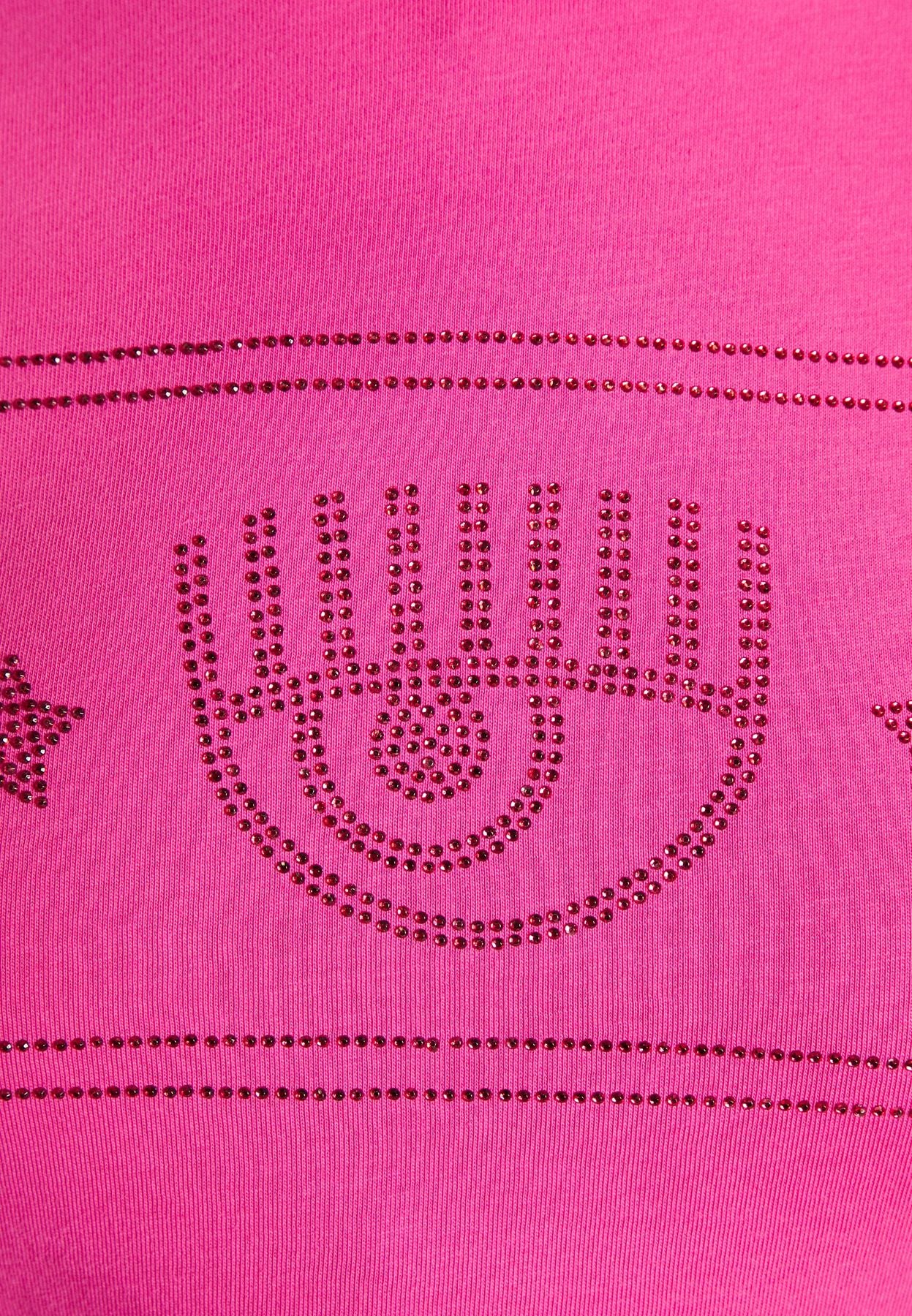 T-Shirt Manica Corta Donna Chiara Ferragni  Maxi Logomania Strass 74CBHG02CJG01