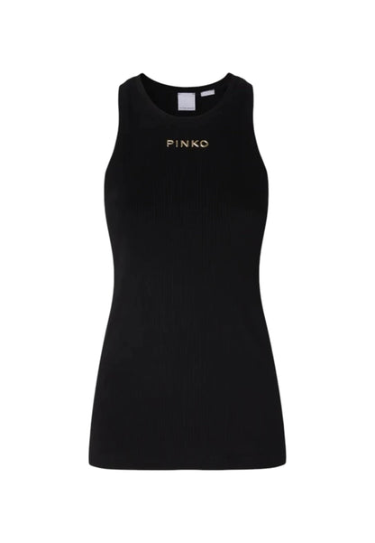 Canotta  Donna Pinko A Costine Con Logo Distinto