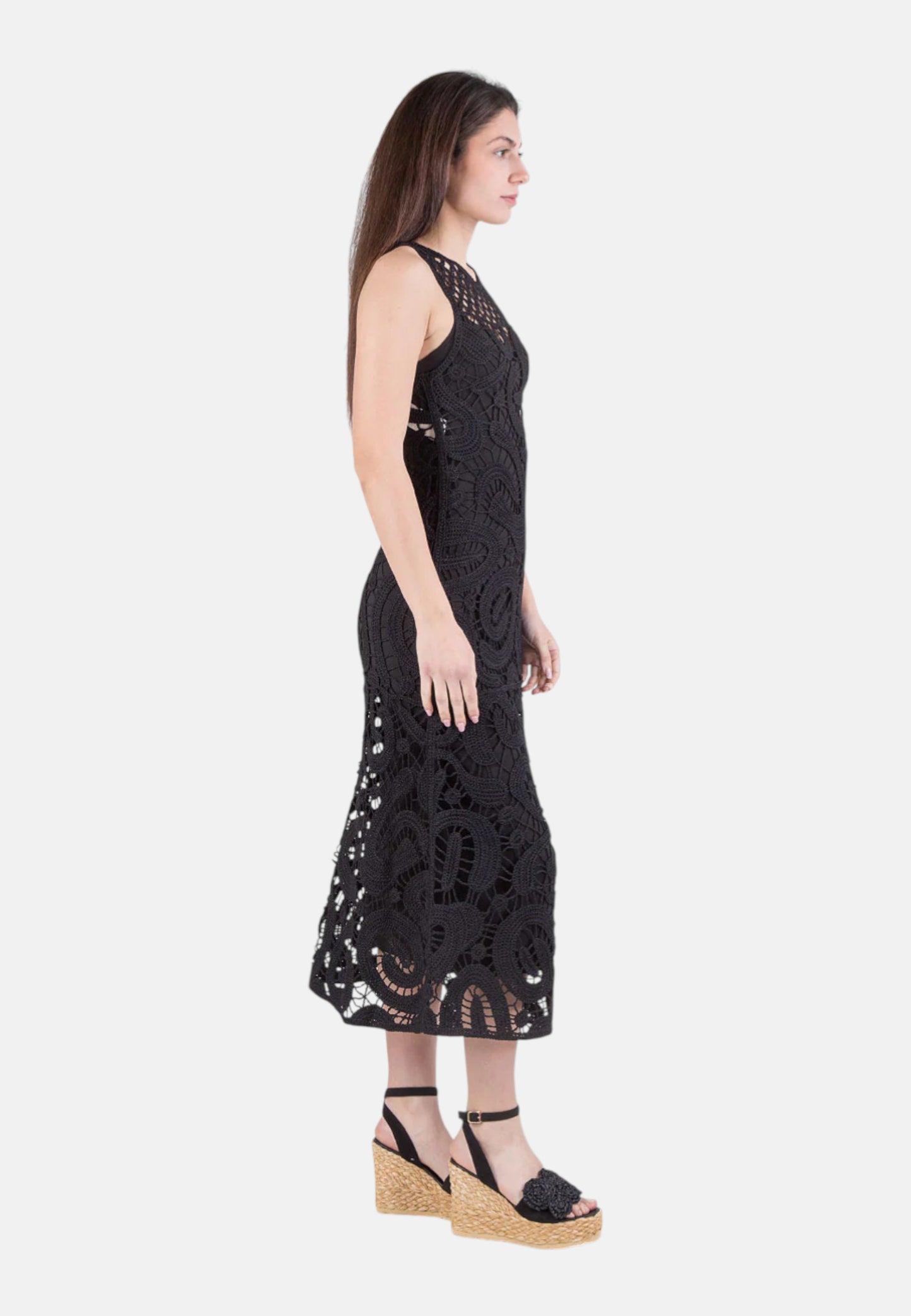 Vestito Lungo Donna Pinko Crochet Geometric Bufera 106361A354