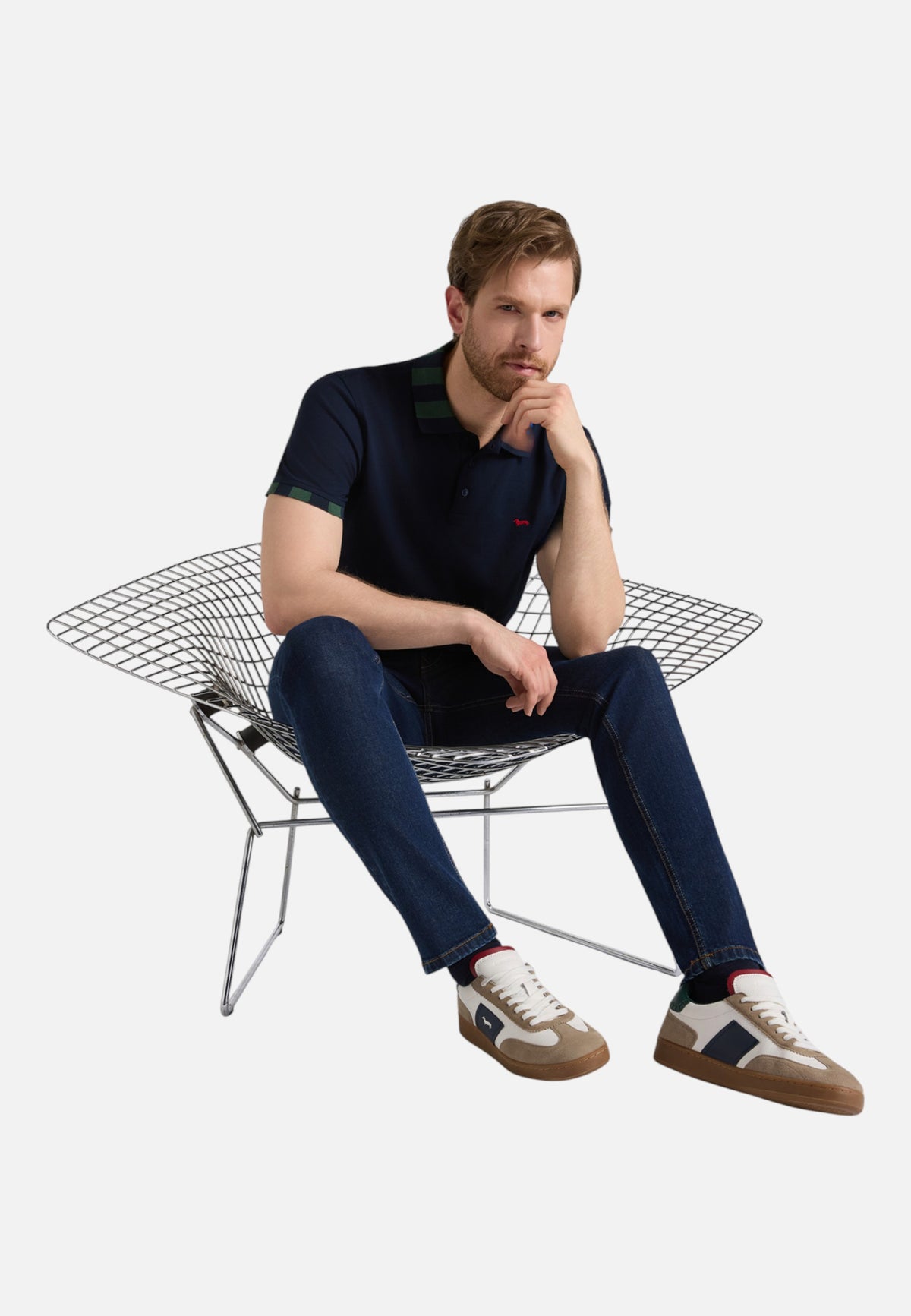 Jeans Narrow Fit Uomo Harmont & Blaine Denim di cotone elasticizzato, Cinque tasche, Chiusura con bottone e zip, Passanti per cintura, Dettagli personalizzati, Logo Harmont & Blaine  WNR066059471A02