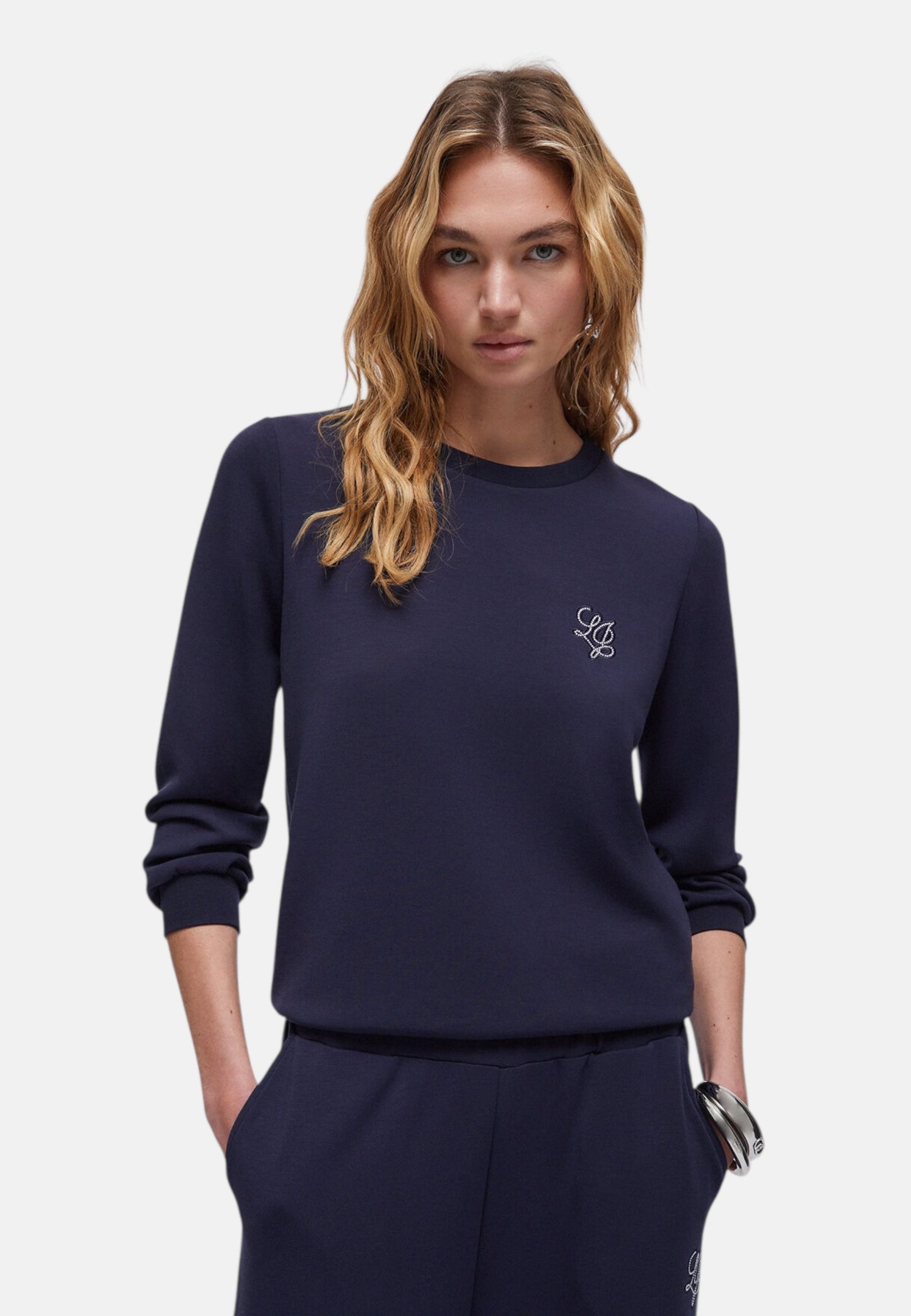 Felpa A Girocollo Donna Liu Jo In Scuba Con Logo Linea Eco TA6078JS869