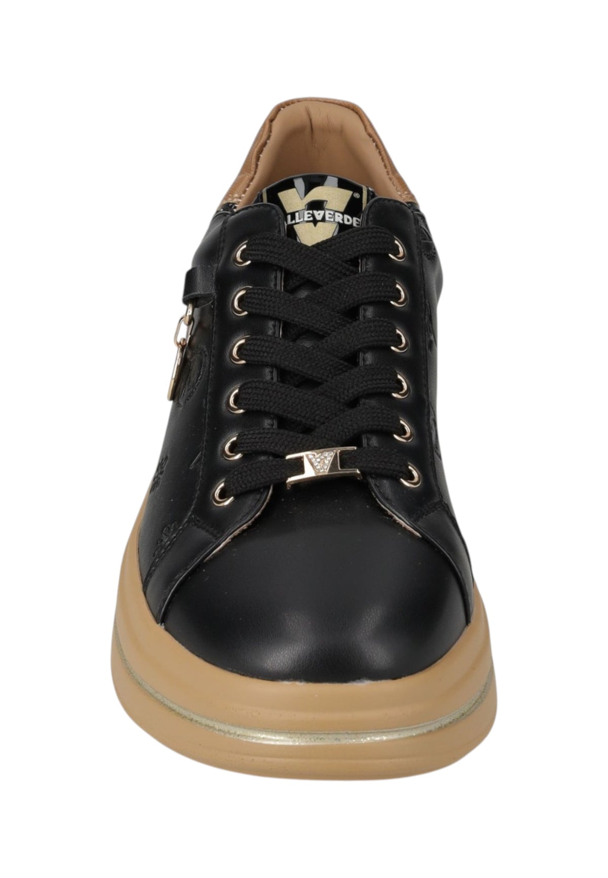 Sneakers Basse Donna Valleverde chiusura con lacci, piccoli motivi impressi sulla tomaia, ciondolo con logo, inserti a contrasto, sottopiede in pelle  35494L