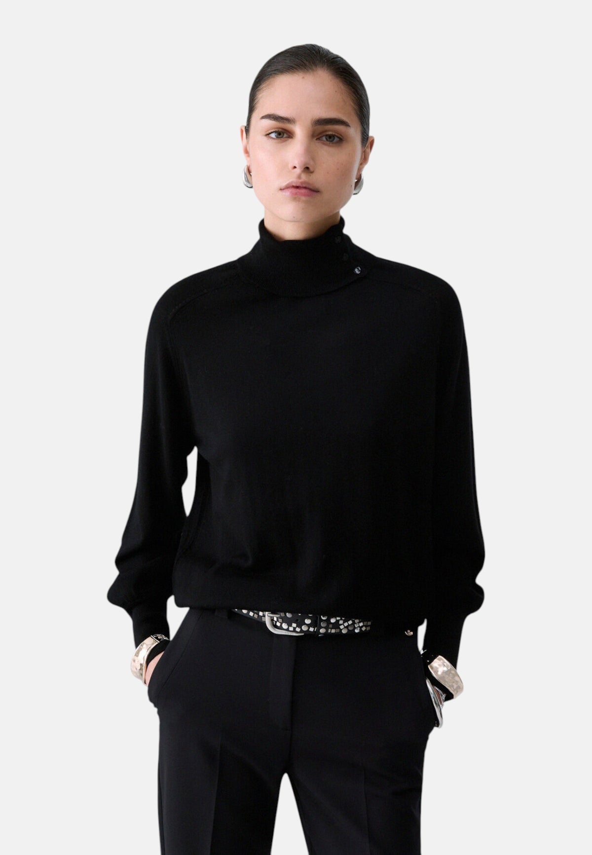 Maglia Collo Alto Donna Liu Jo Manche Raglan Con Bracciale  CF6039MA82O