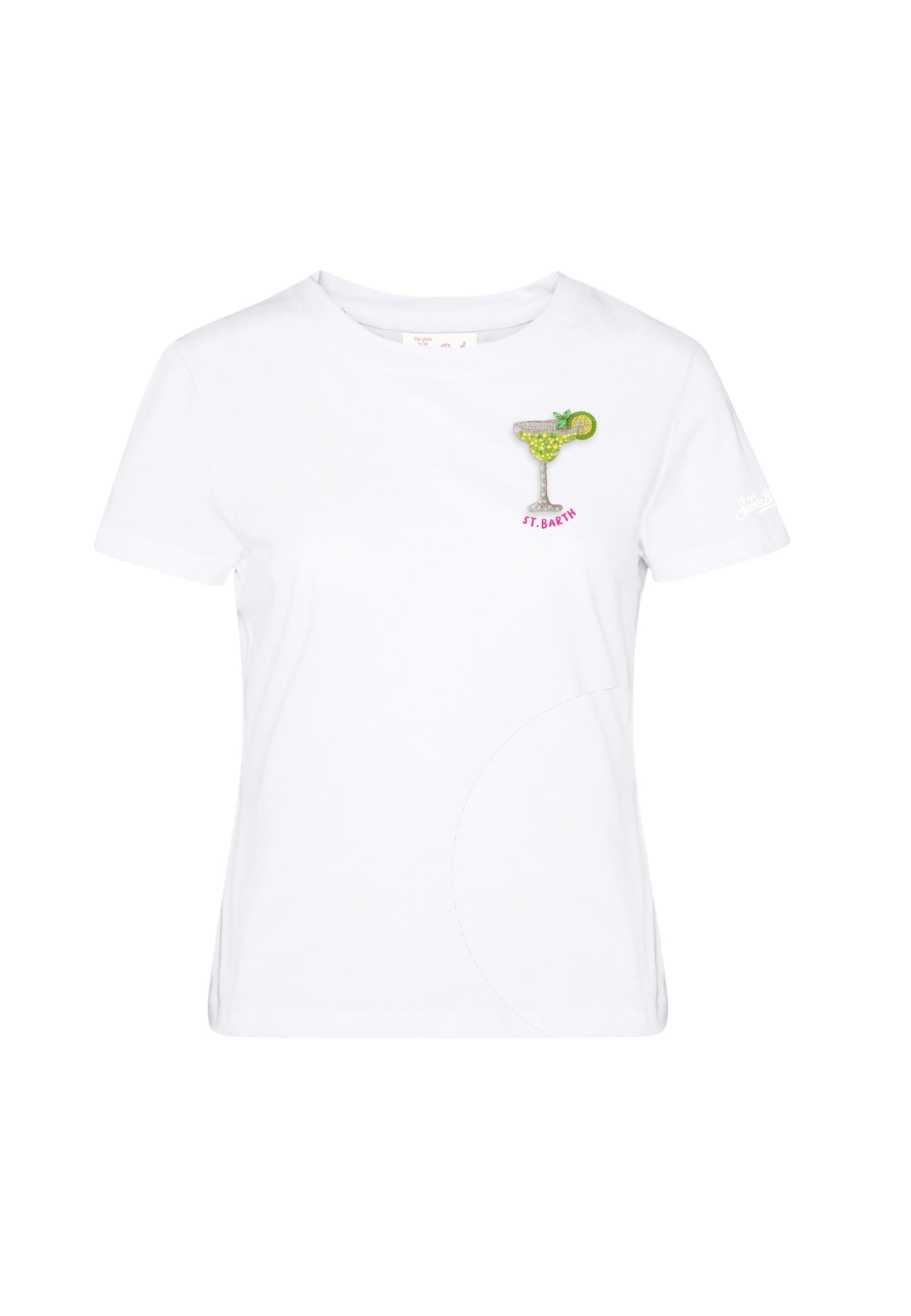 T-Shirt Manica Corta Donna Mc2 Saint Barth Sb Margarita Beads Emb Emilie EMI0001