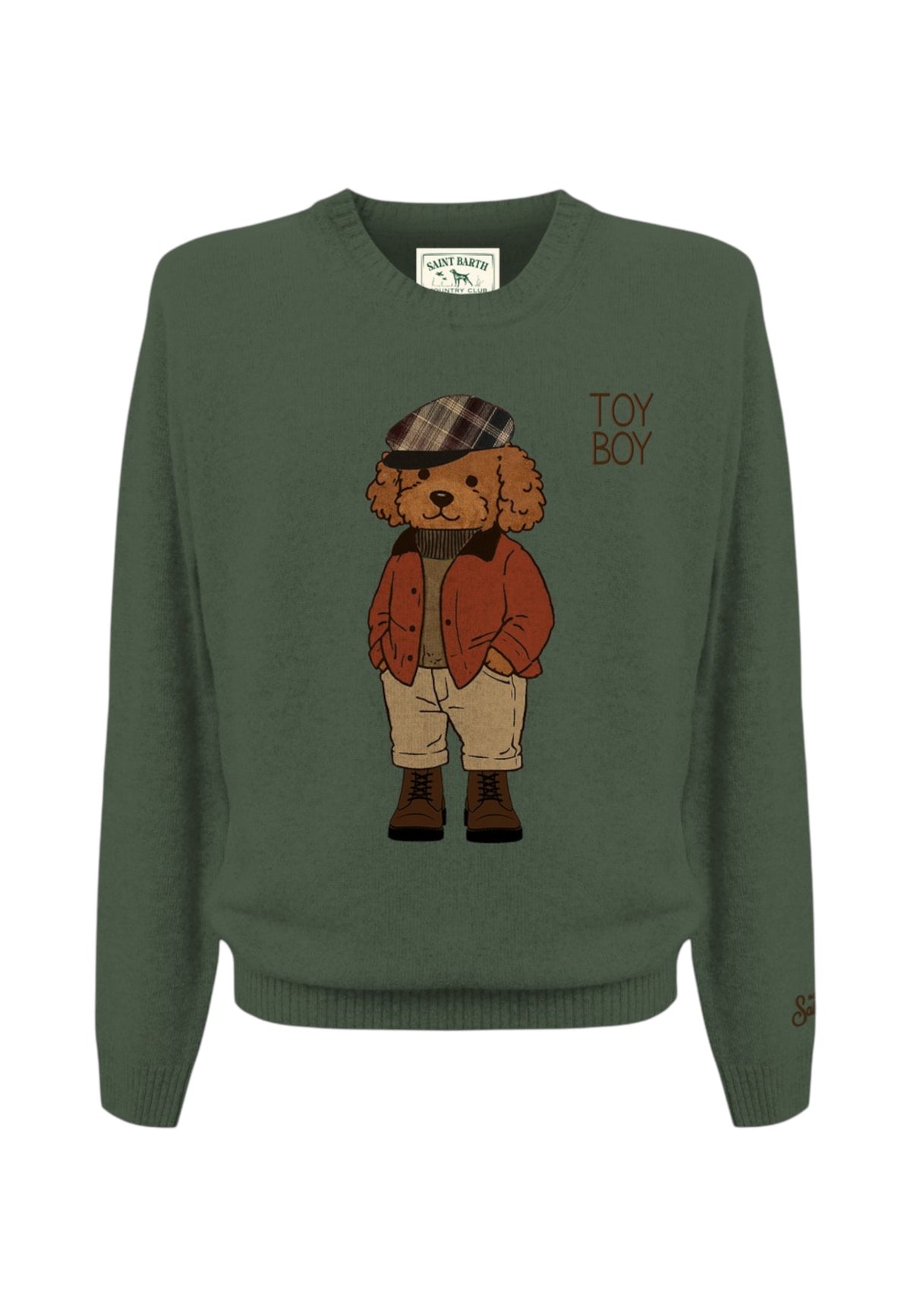 Maglione A Girocollo Uomo Mc2 Saint Barth Maniche Lunghe, Polsi E Fondo A Coste, Il Barboncino In Abiti Da Campagna Heron HER0001-COUNTRY-POODLE