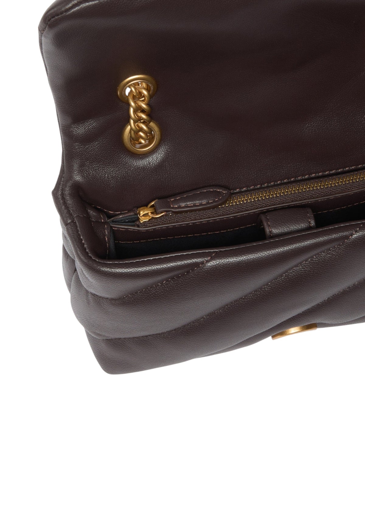 Borsa A Tracolla Donna Pinko Nappa trapuntata, formato mini, nuova fibbia Love Birds, tracolla a catena, misure 21 x 9 x 15 cm Love Puff Mini New Buckle 107058A0F2
