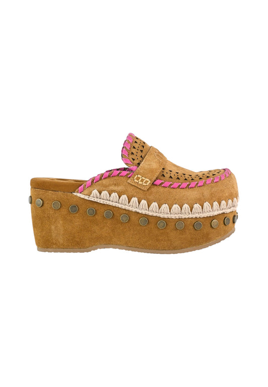Sandali  Donna Mou  Clog leather overstitchingated