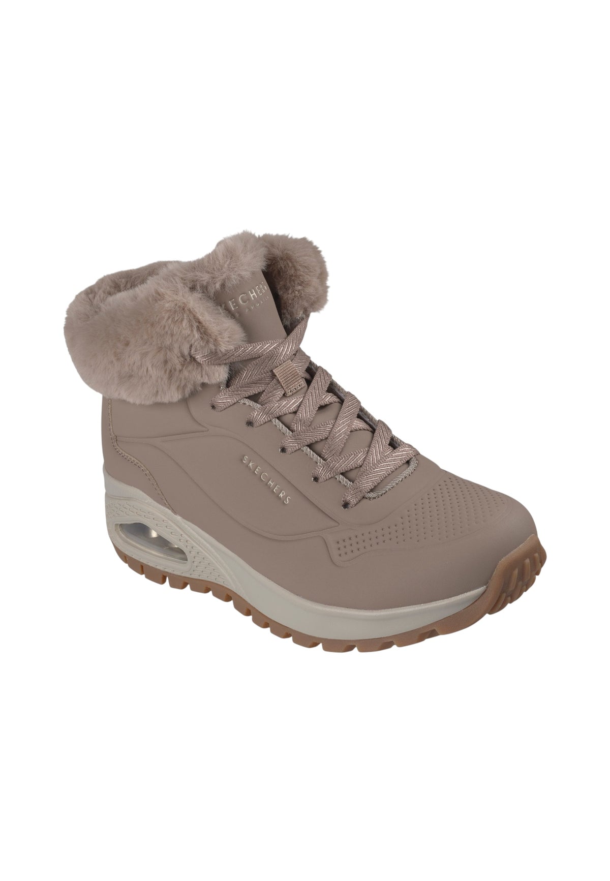Sneakers Alte Donna Skechers Air-Cooled Memory Foam, Skech-Air, Collo e fodera in ecopelliccia, Suola antiscivolo Uno Rugged-Arctic Avenue 190285